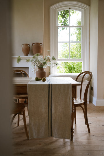 The Timeless Linen Table Runner - Blue