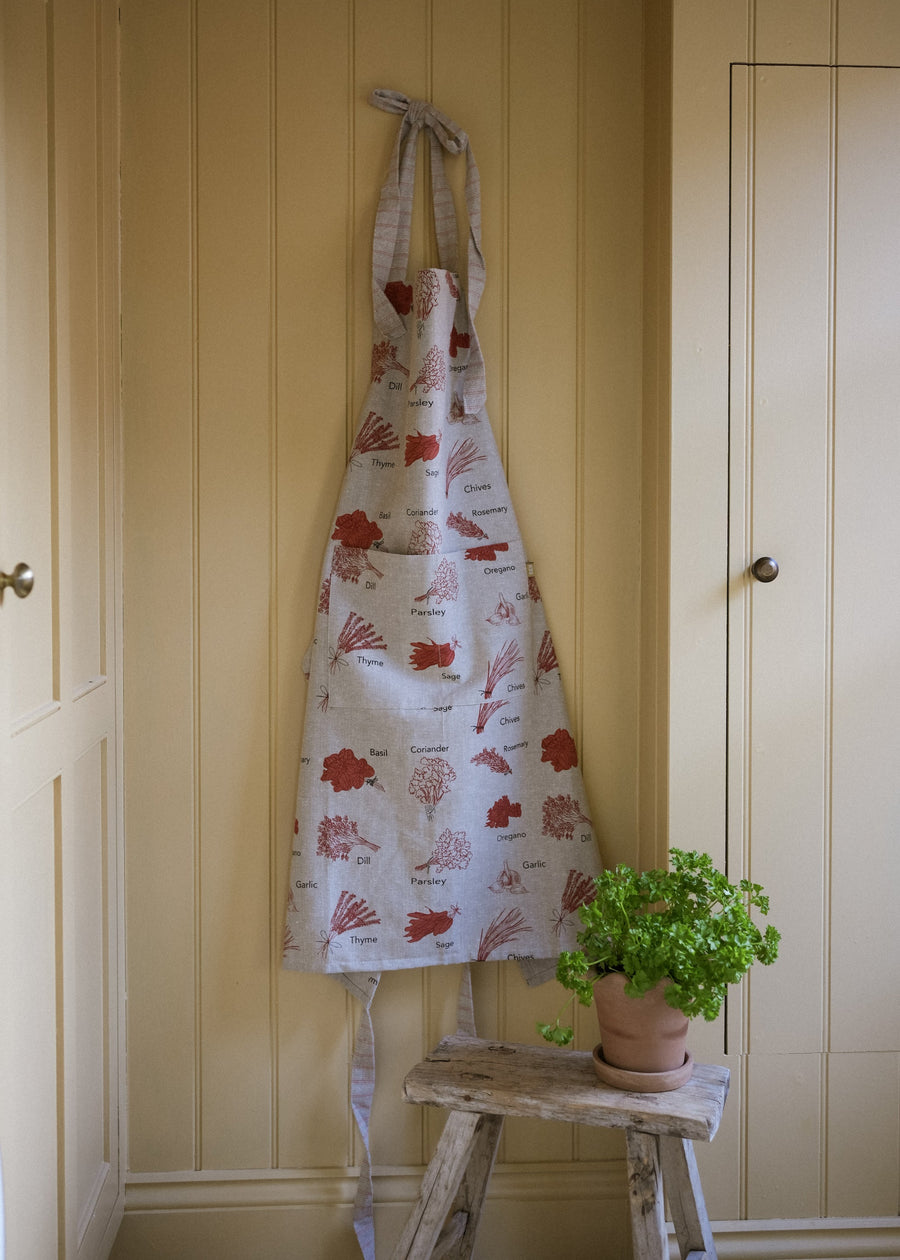 Herb Print Standard Apron Cinnamon