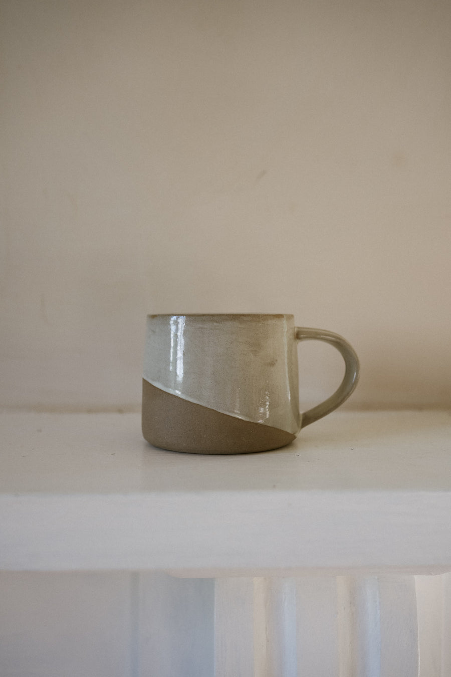 Slanted Glaze Koko Mug - Milk White