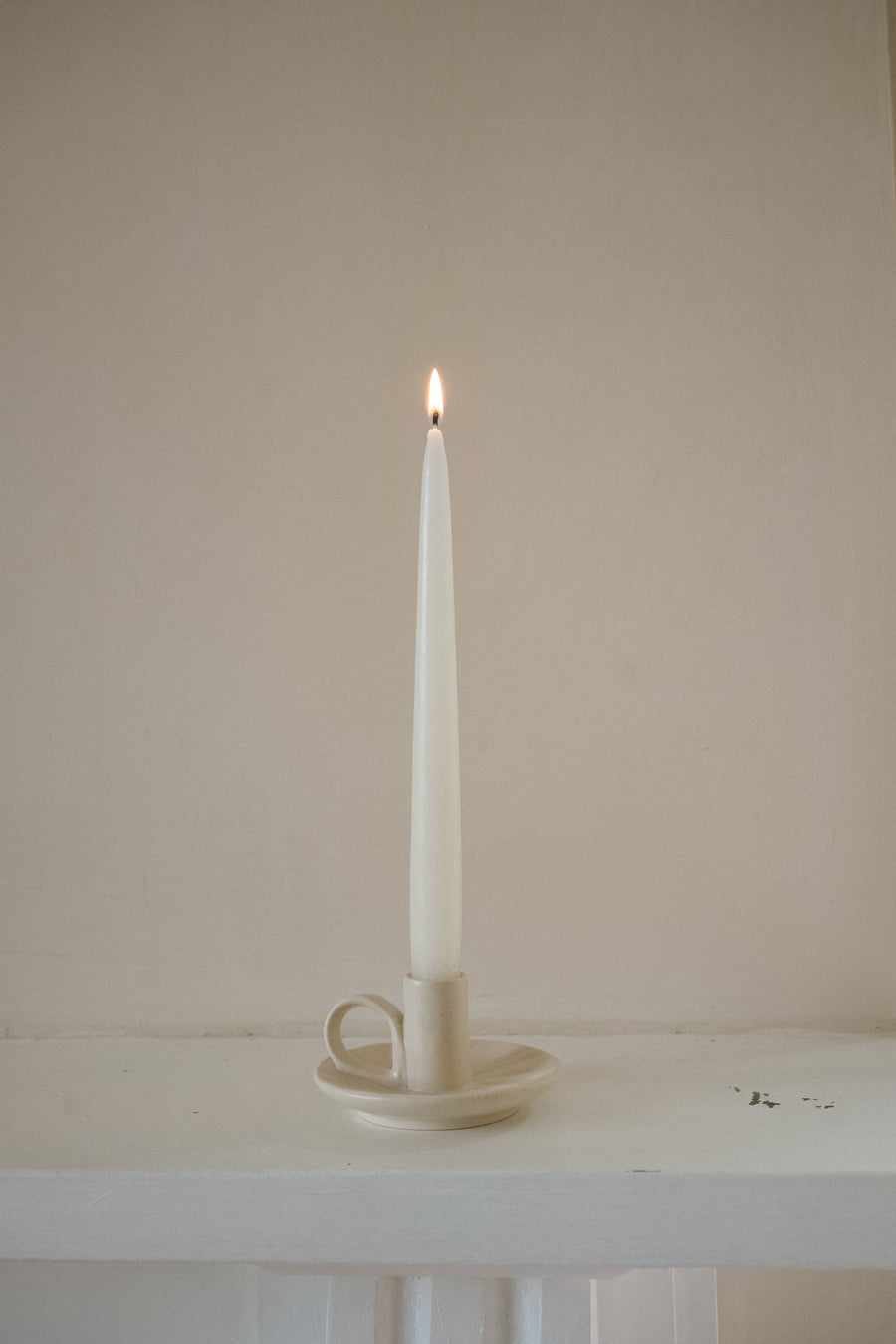 Wee Willy Winkee Candle Holder | Cream Ridged