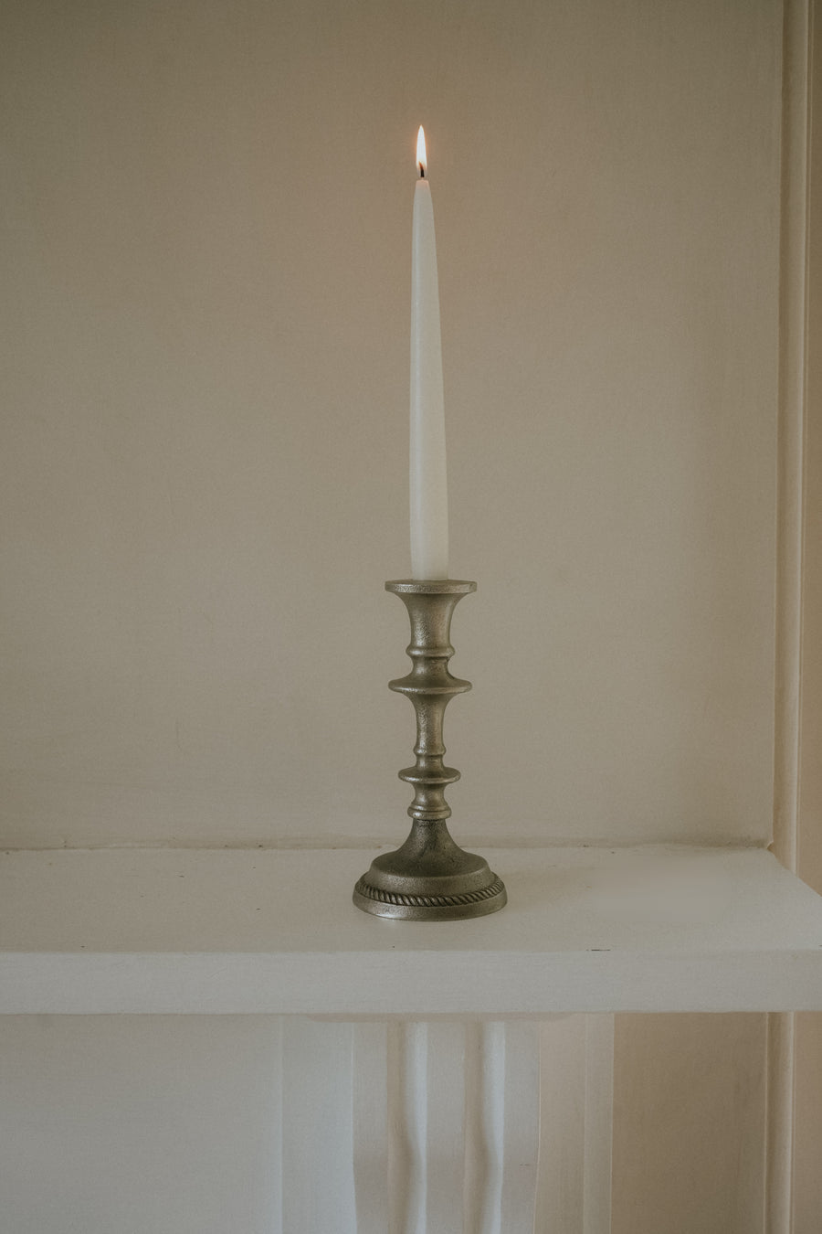 Antique Silver French Candlestick (in Cotton Bag)