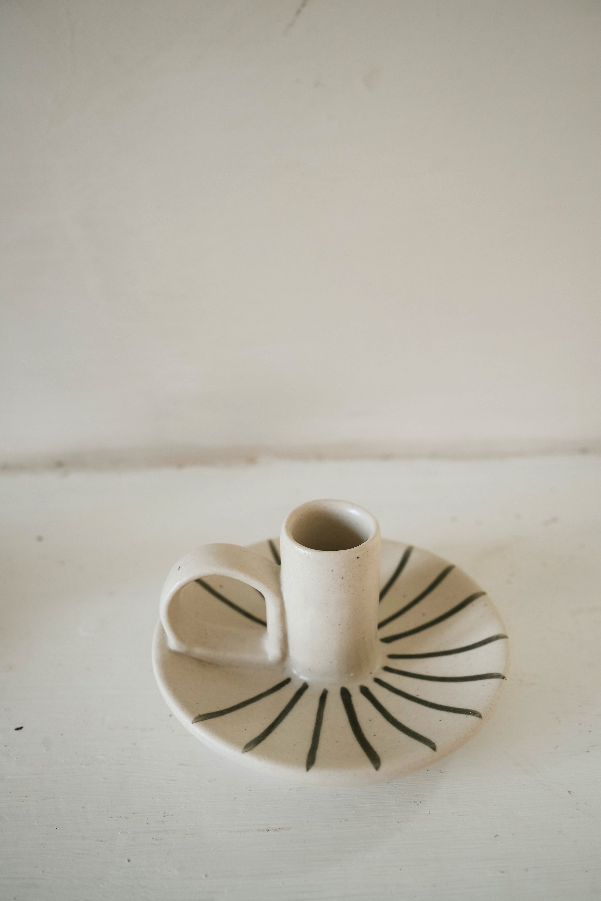 Wee Willy Winkee Candle Holder | Pebble pinstripe