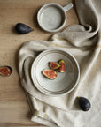 Hand Painted Breton Stripe Olive Dish - Taupe