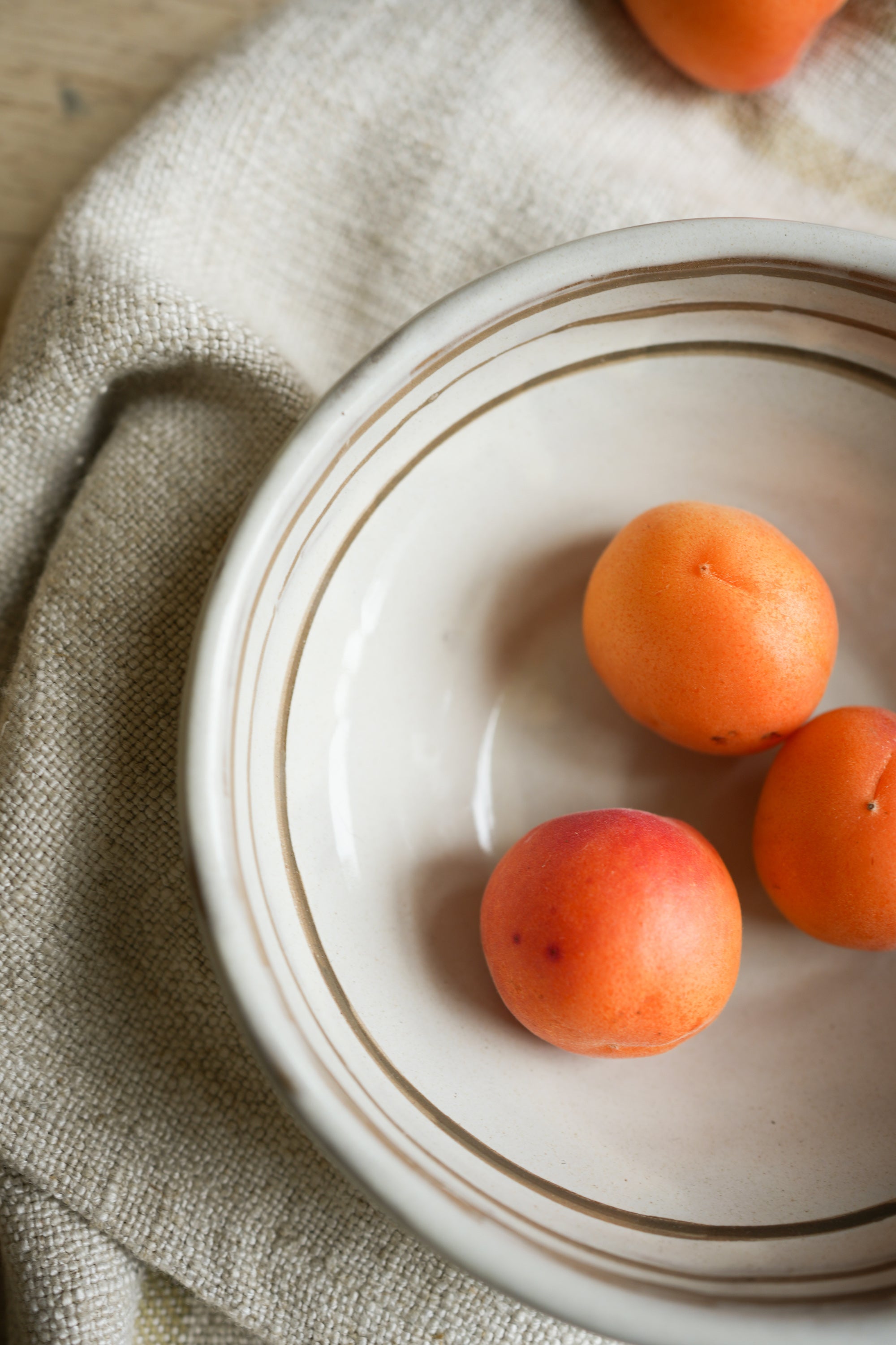 Hand Painted Breton Stripe Snack Bowl | Taupe