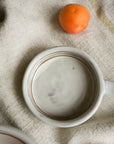Hand Painted Breton Stripe Olive Dish - Taupe