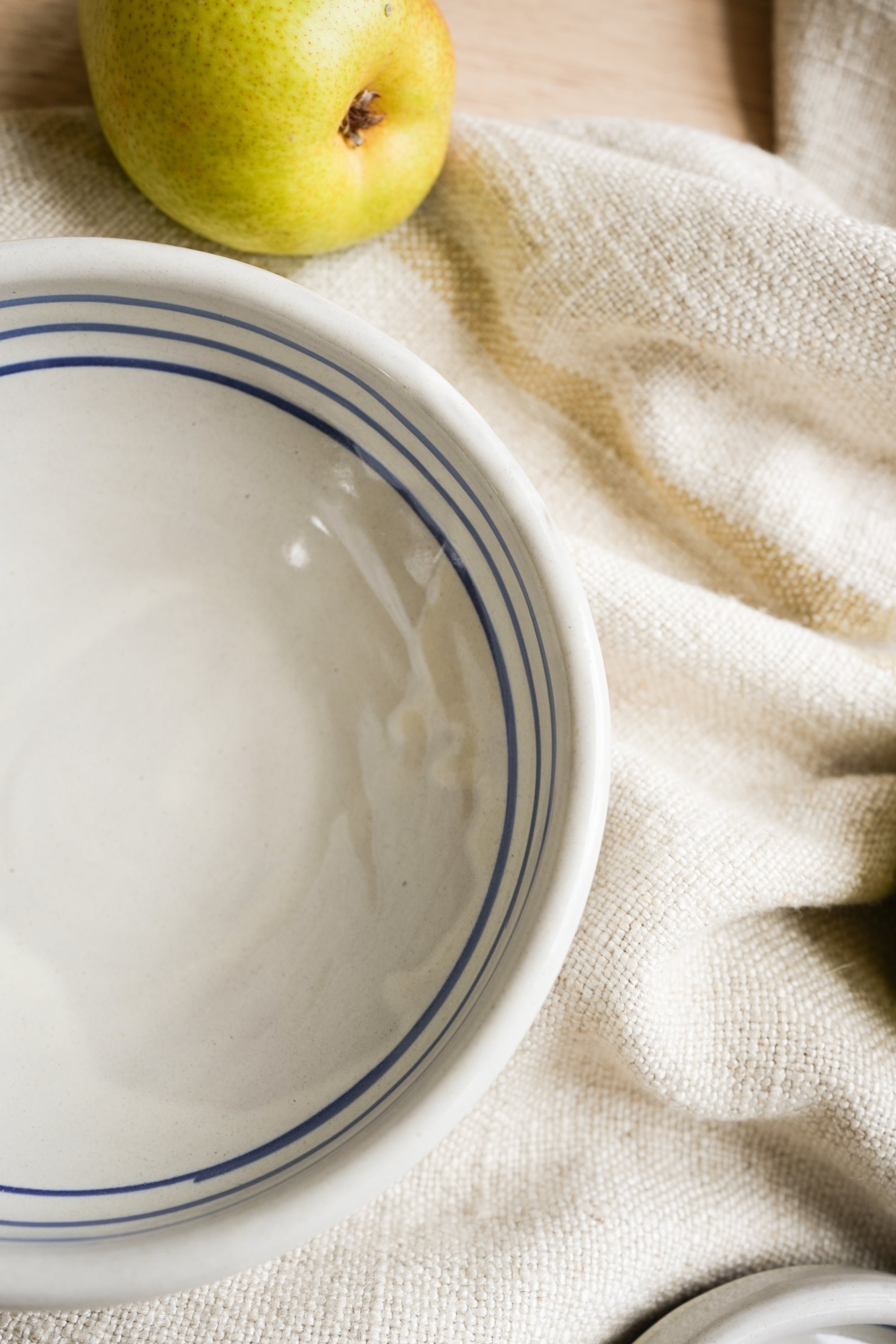 Hand Painted Breton Stripe Snack Bowl | Ink