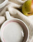 Hand Painted Breton Stripe Olive Dish Bowl - Brick