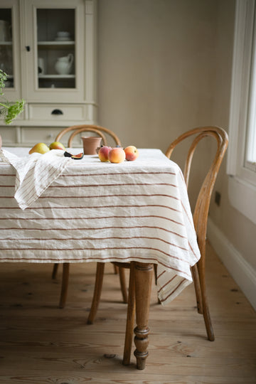 The Provence Stripe Tablecloth | Fine Ginger Stripe