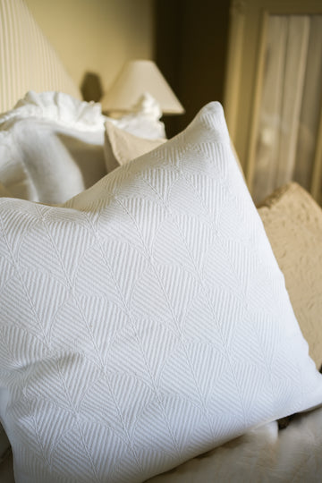 The Kensington Scalloped Cushion | White