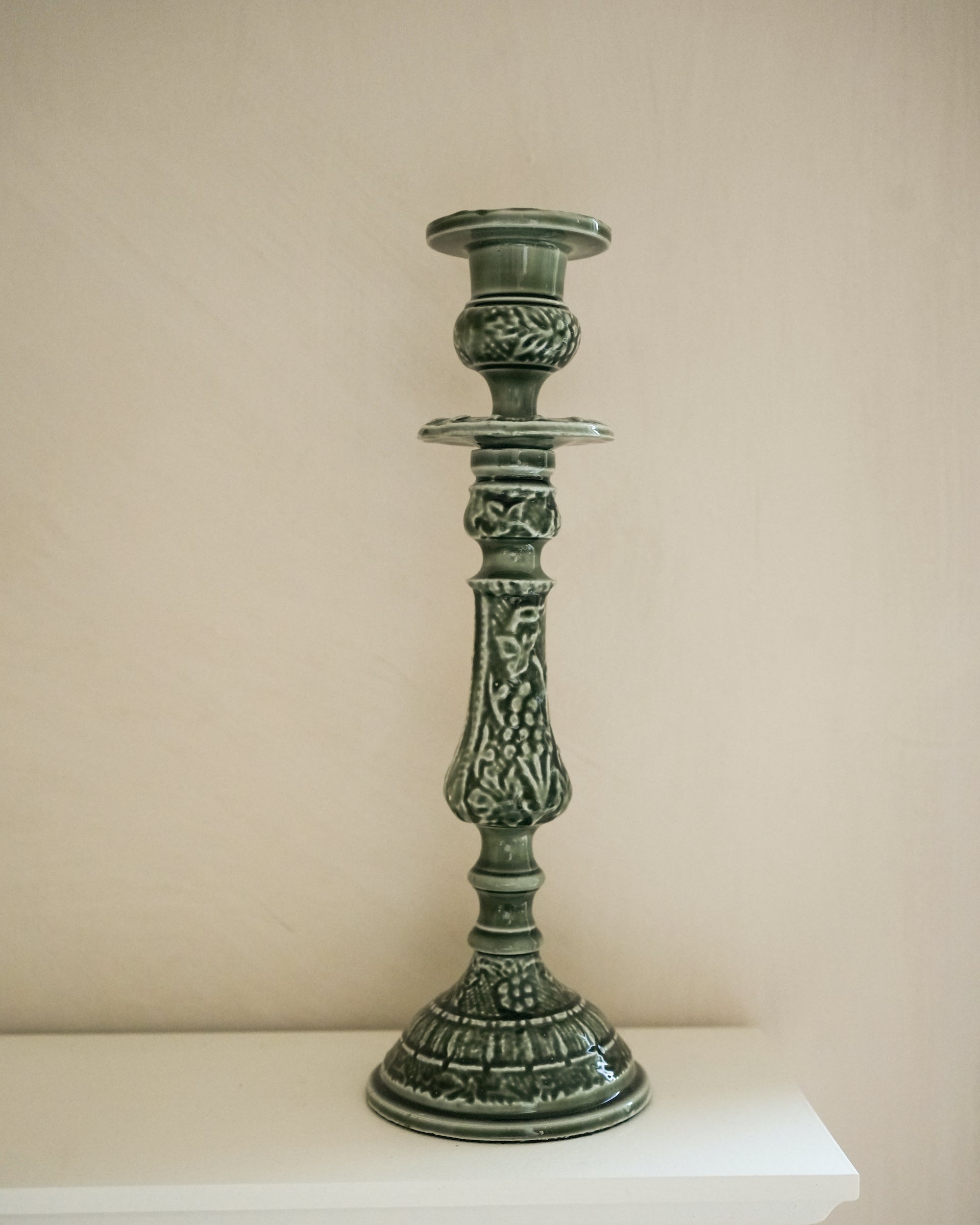 Enamel Candlestick Large - Forest