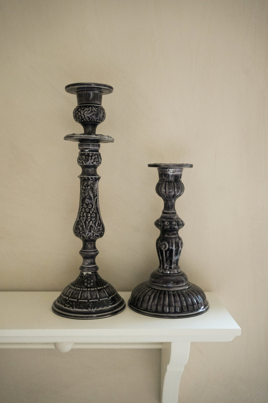 Enamel Candlestick Small - Slate