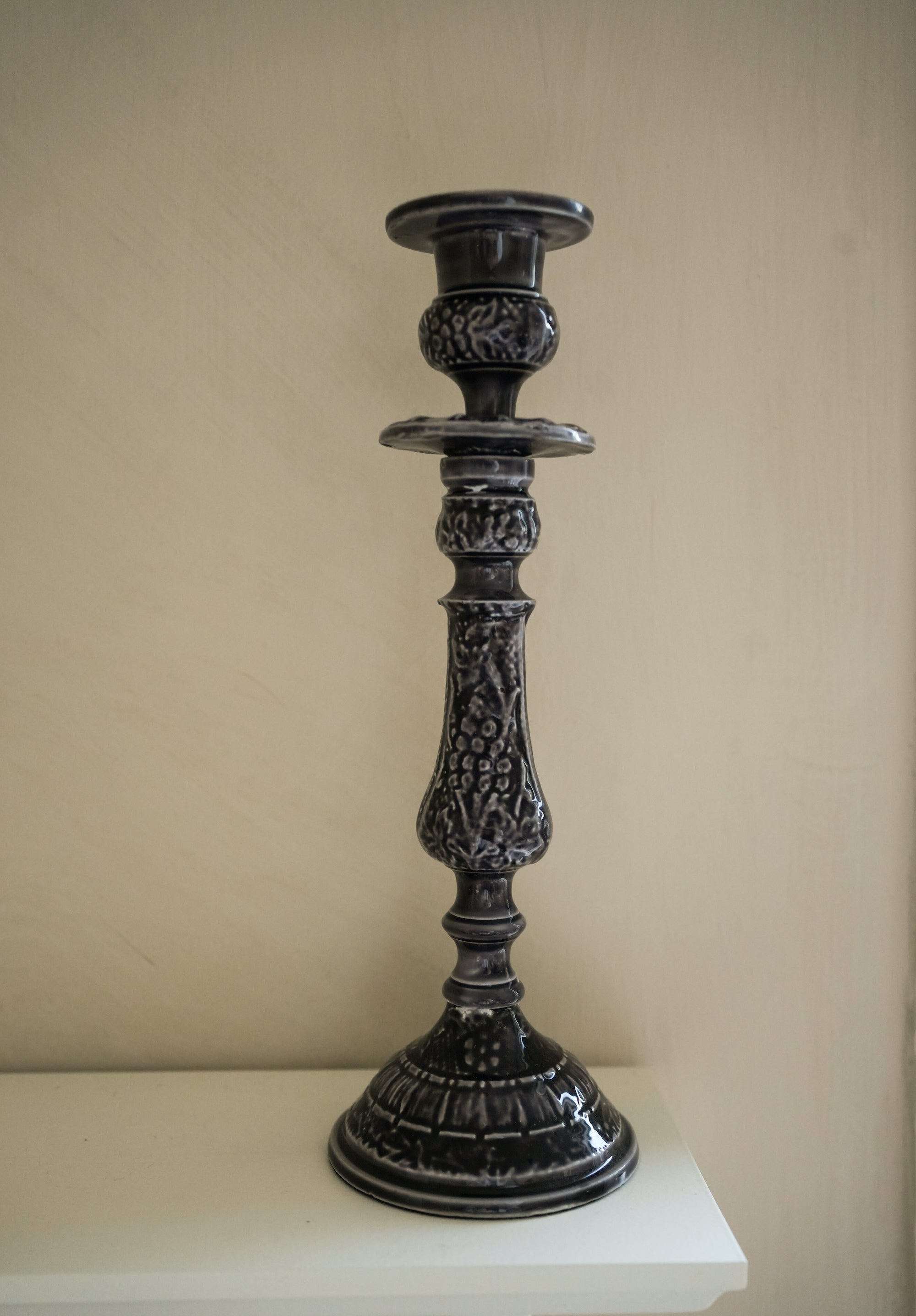Enamel Candlestick Large - Slate