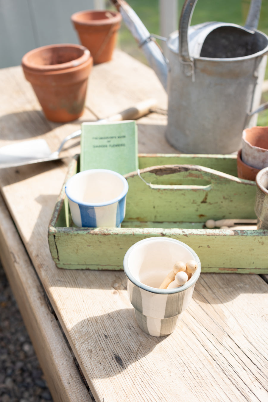 Washed Stripe Coffee Beaker | Forest