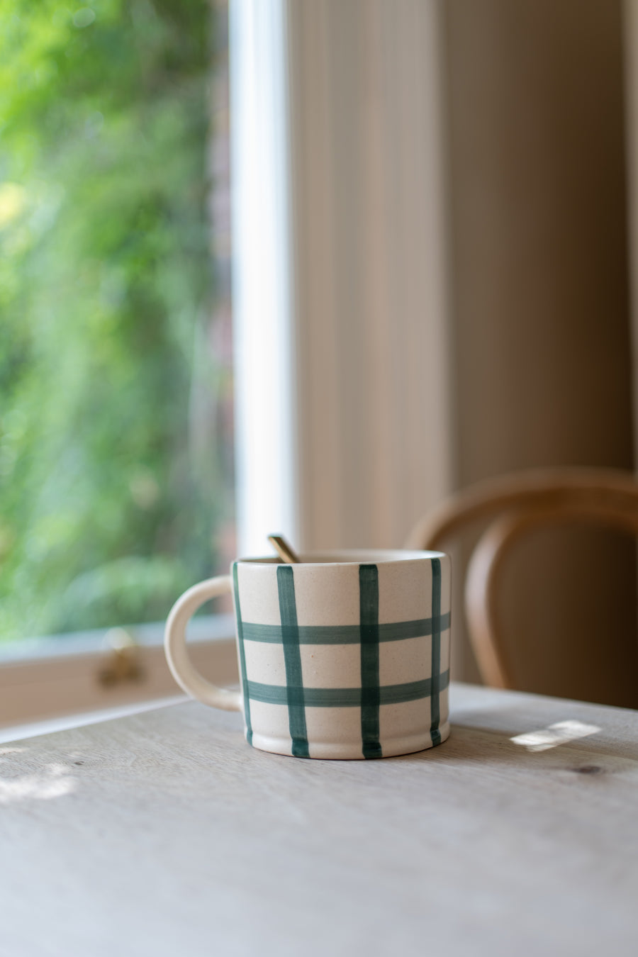 Gingham Check Mug - Forest