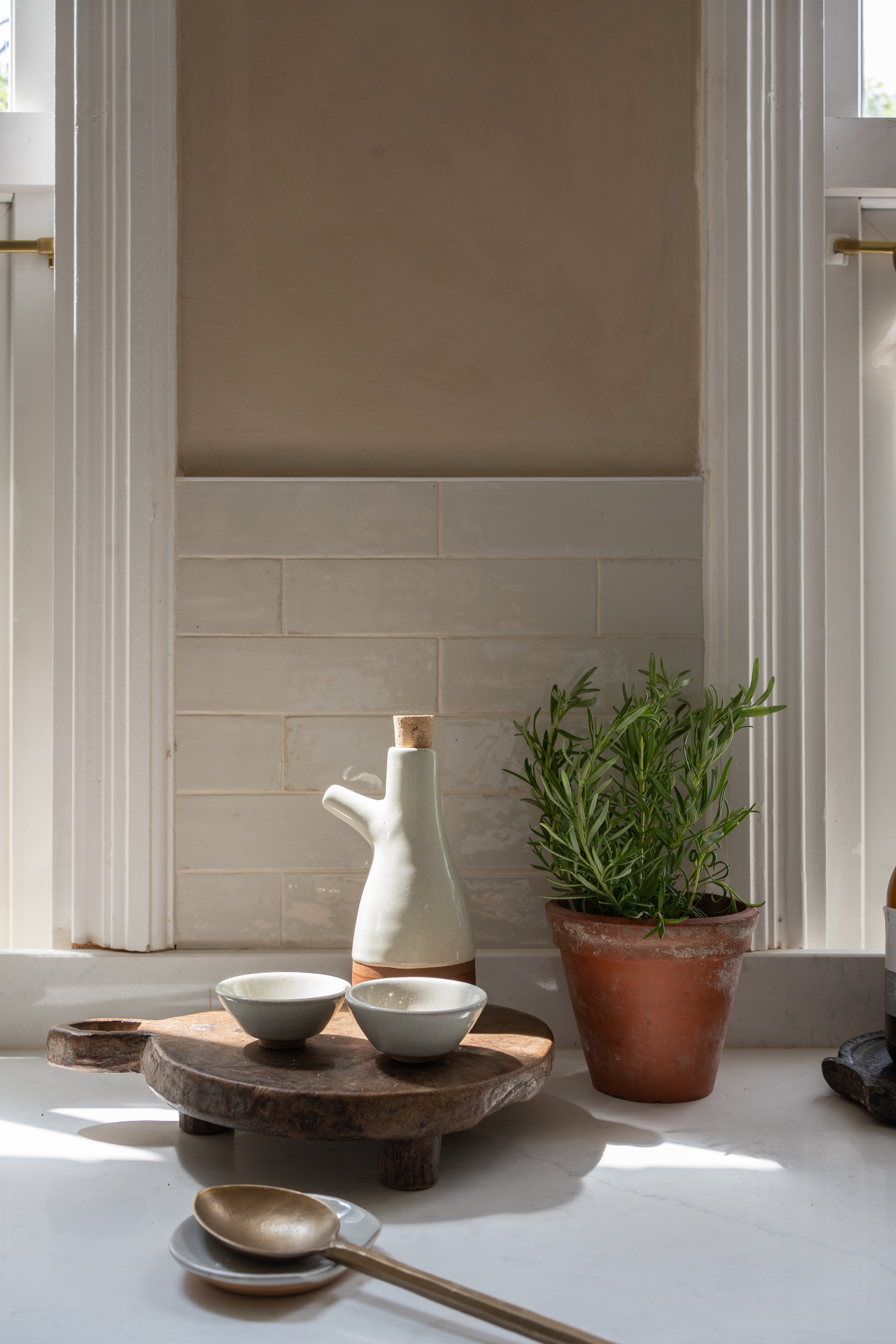 Pair of Brass Salad Servers