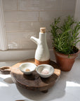 Stoneware Oil Bottle | Milk White