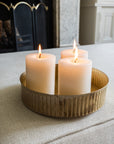Metal Reeded Tray Set of 2