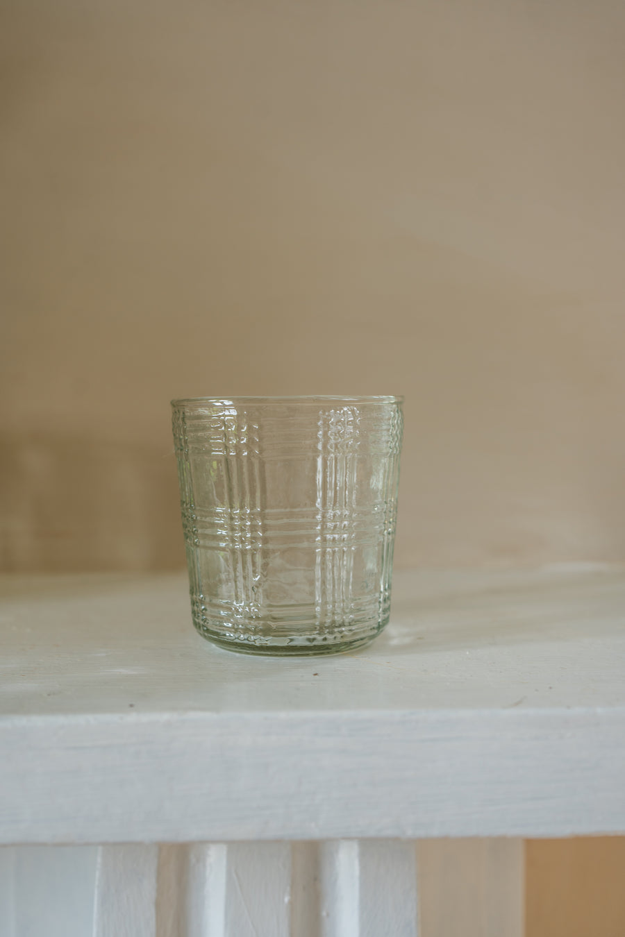 Glass or Tea Light Holder Gingham Check