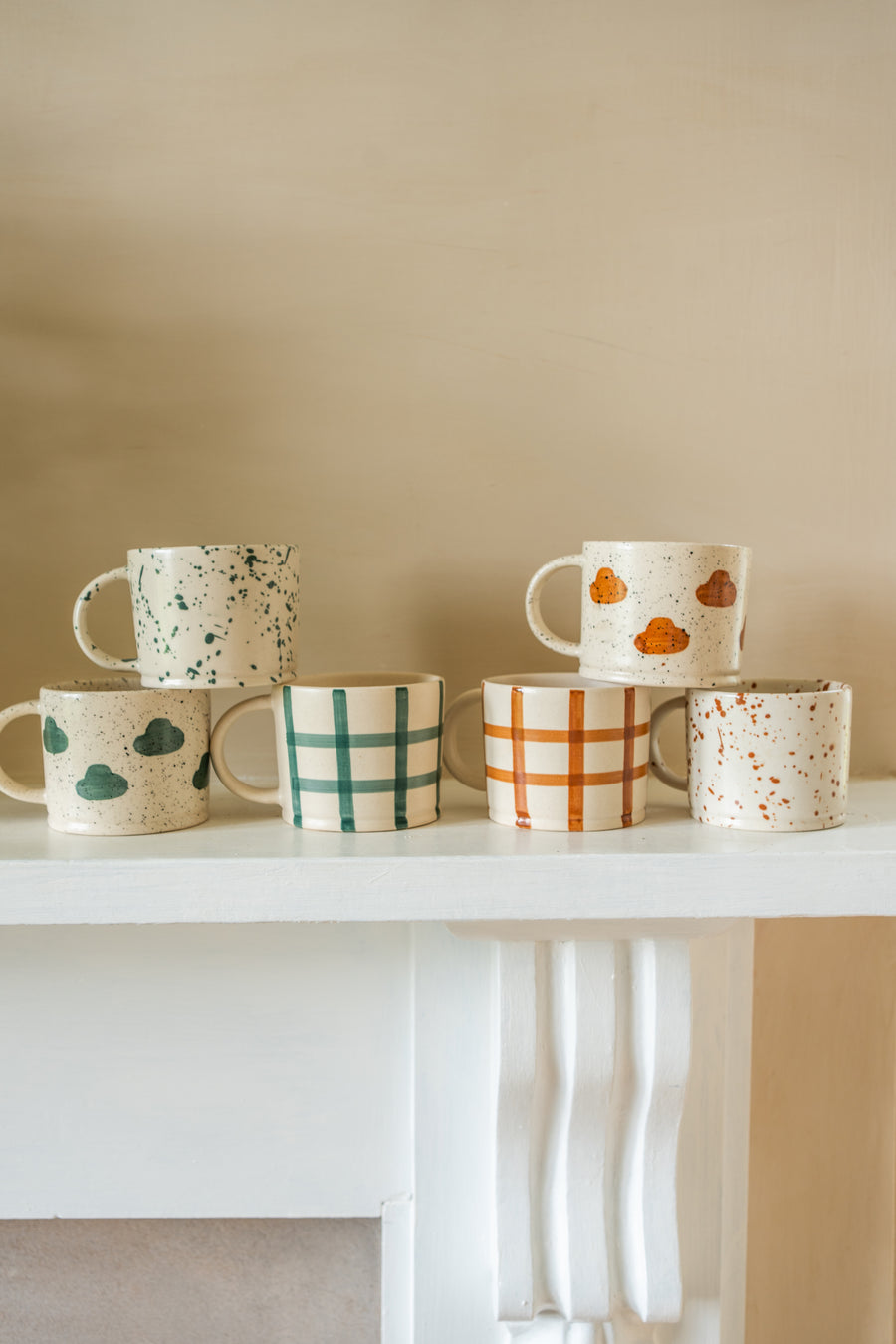 Gingham Check Mug - Ginger