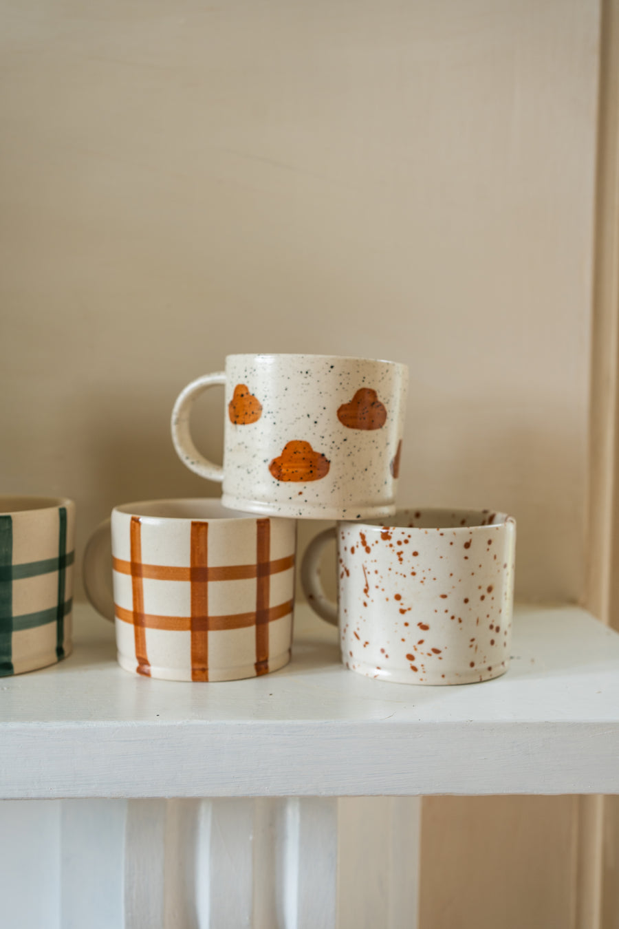 Gingham Check Mug - Ginger