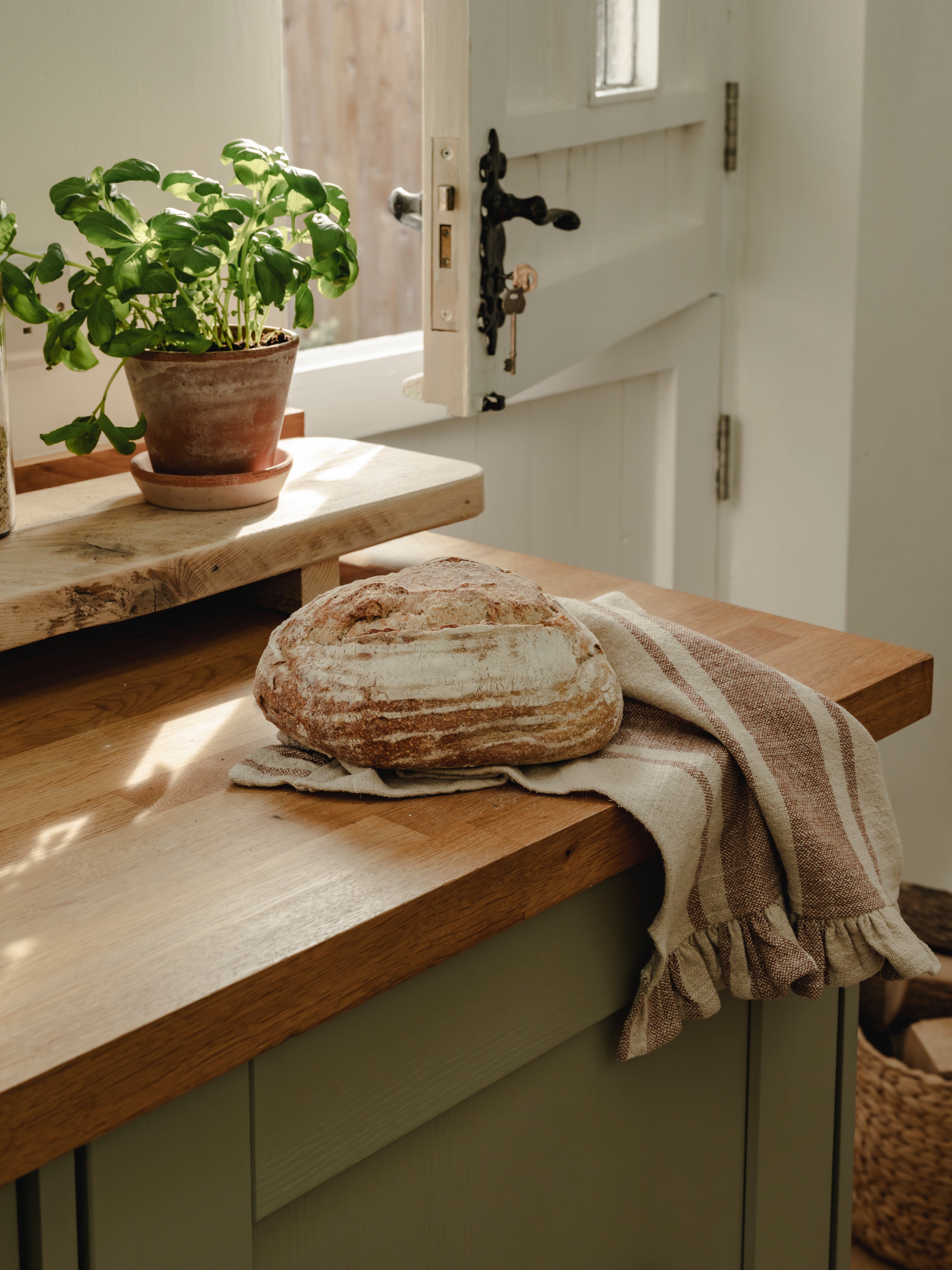 The Rustic Stripe Tea Towel 2 Pack | Brick