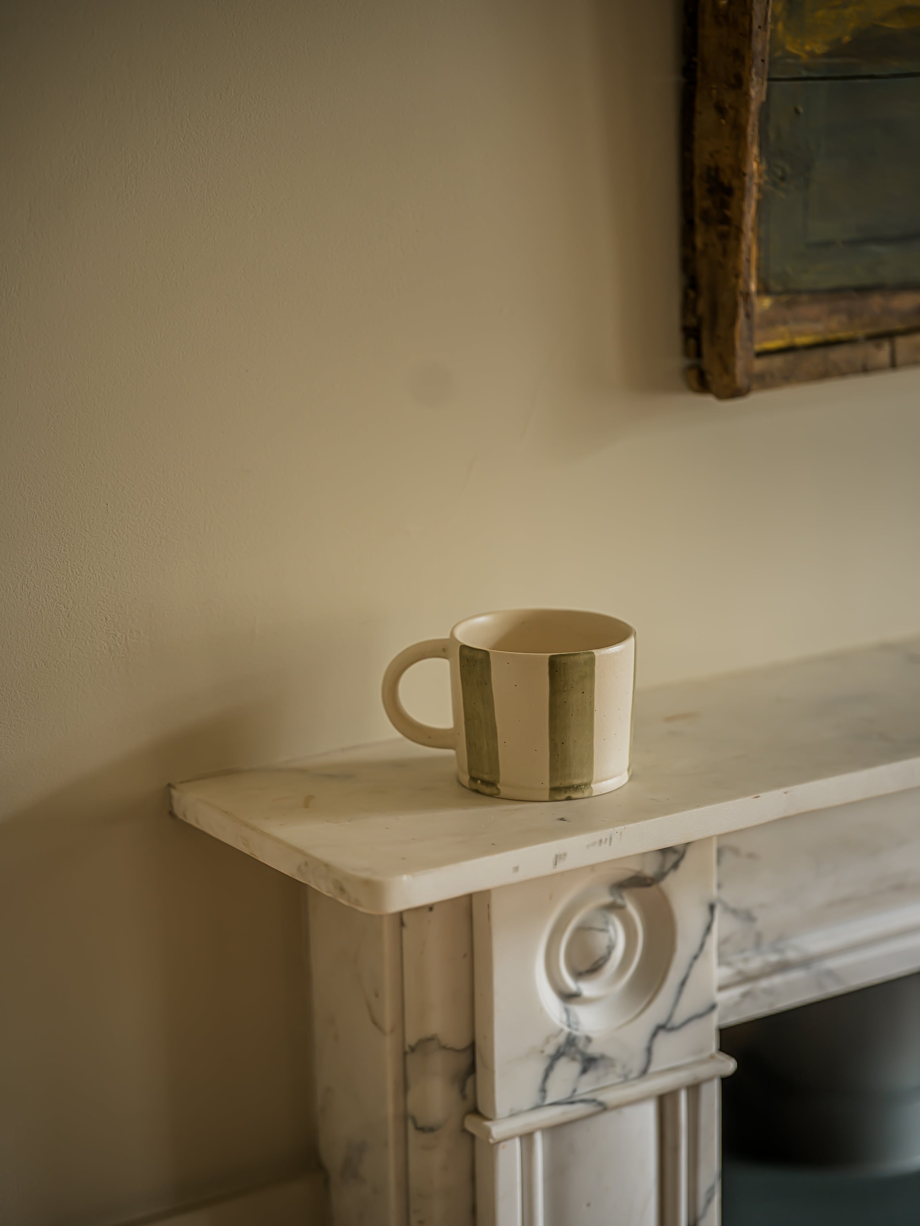 The Norfolk Collection | Boardwalk Washed Stripe Mug | Fen Moss