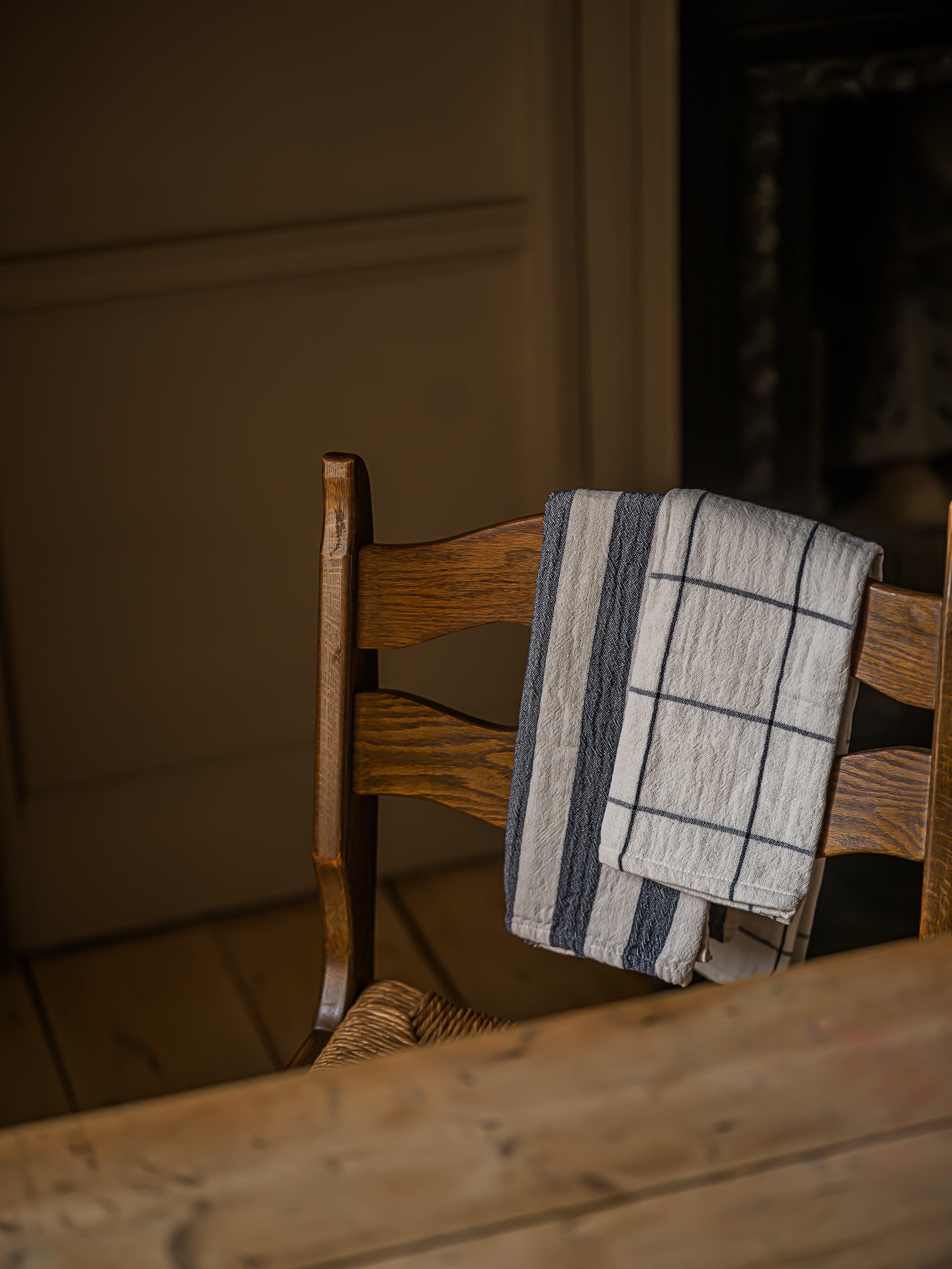 The Stripe & Check Tea Towels | Set of 2 | Blue