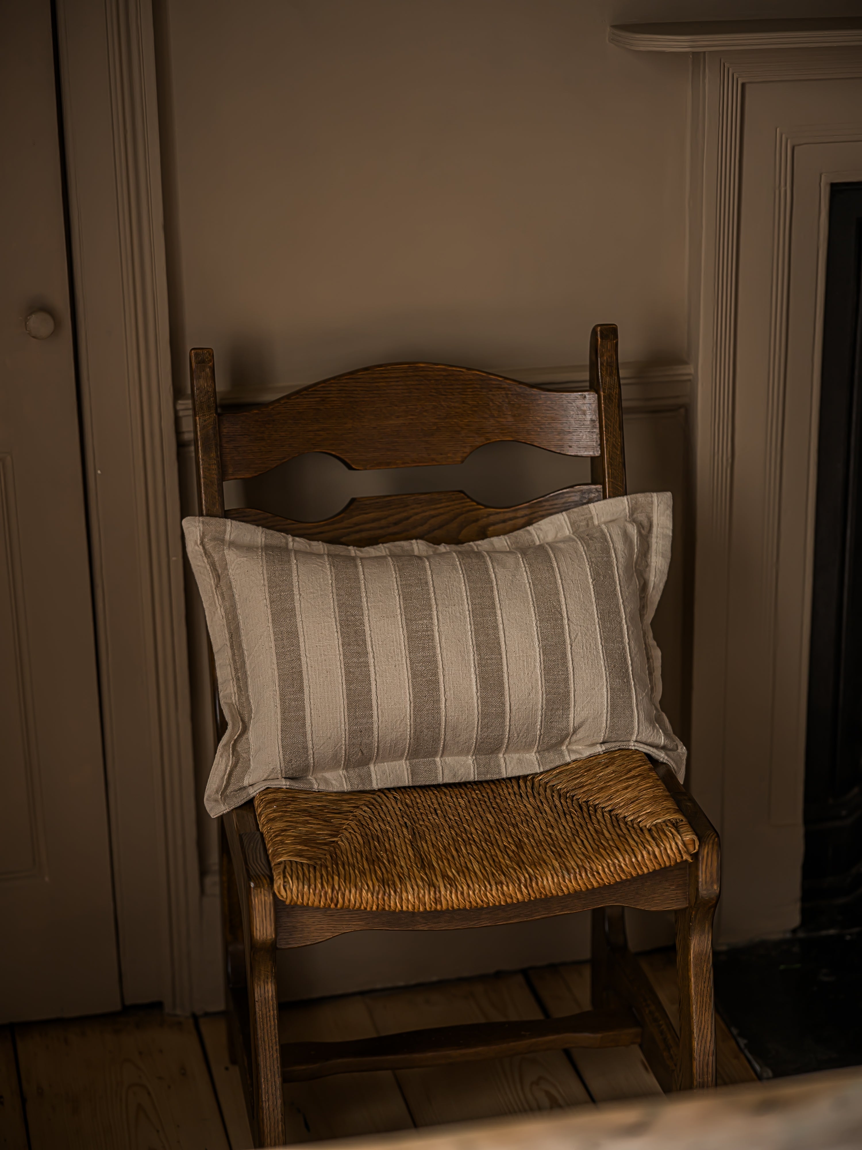Woven Stripe Cushion | 30 x 50cm | Taupe