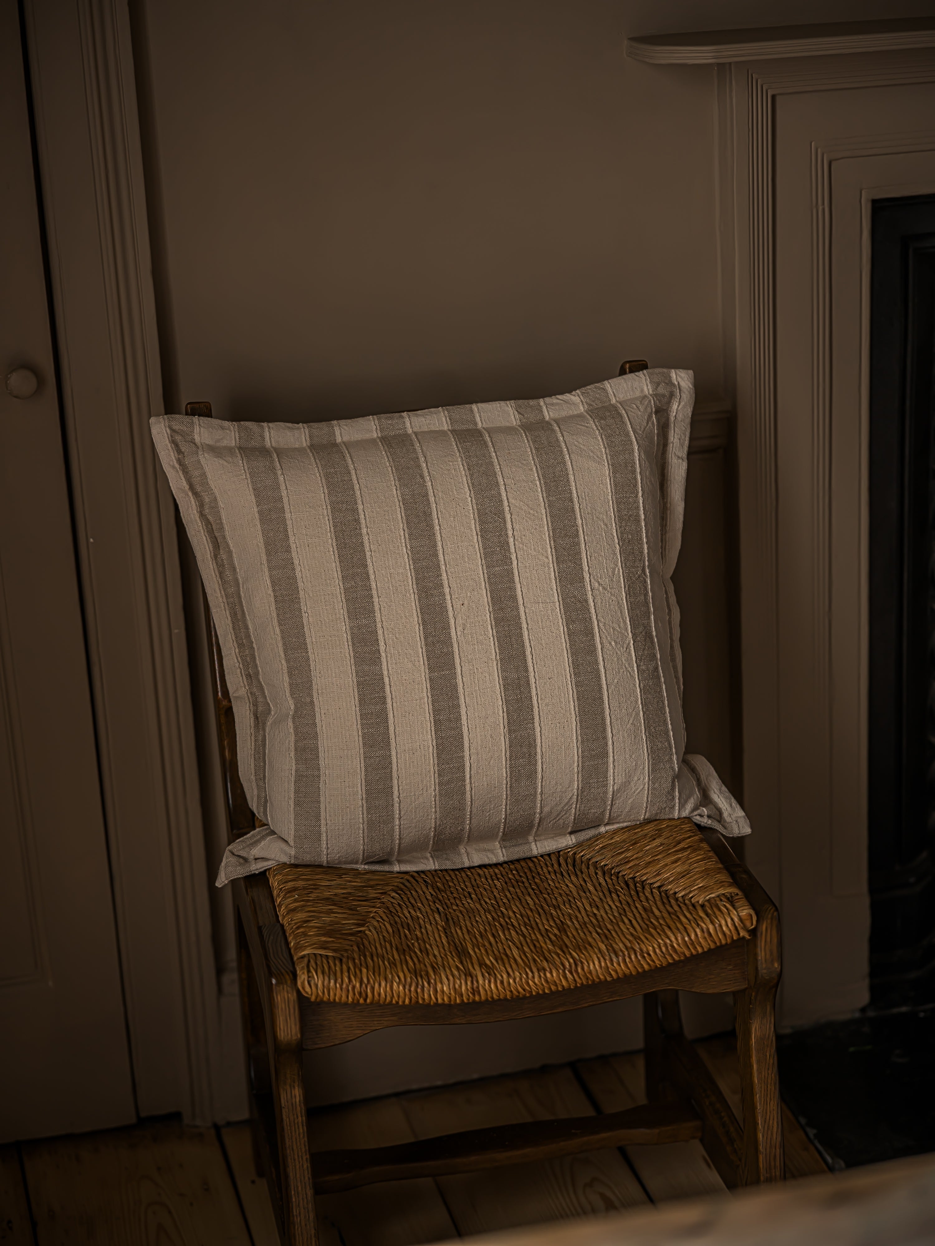 Woven Stripe Cushion | 50 x 50cm | Taupe