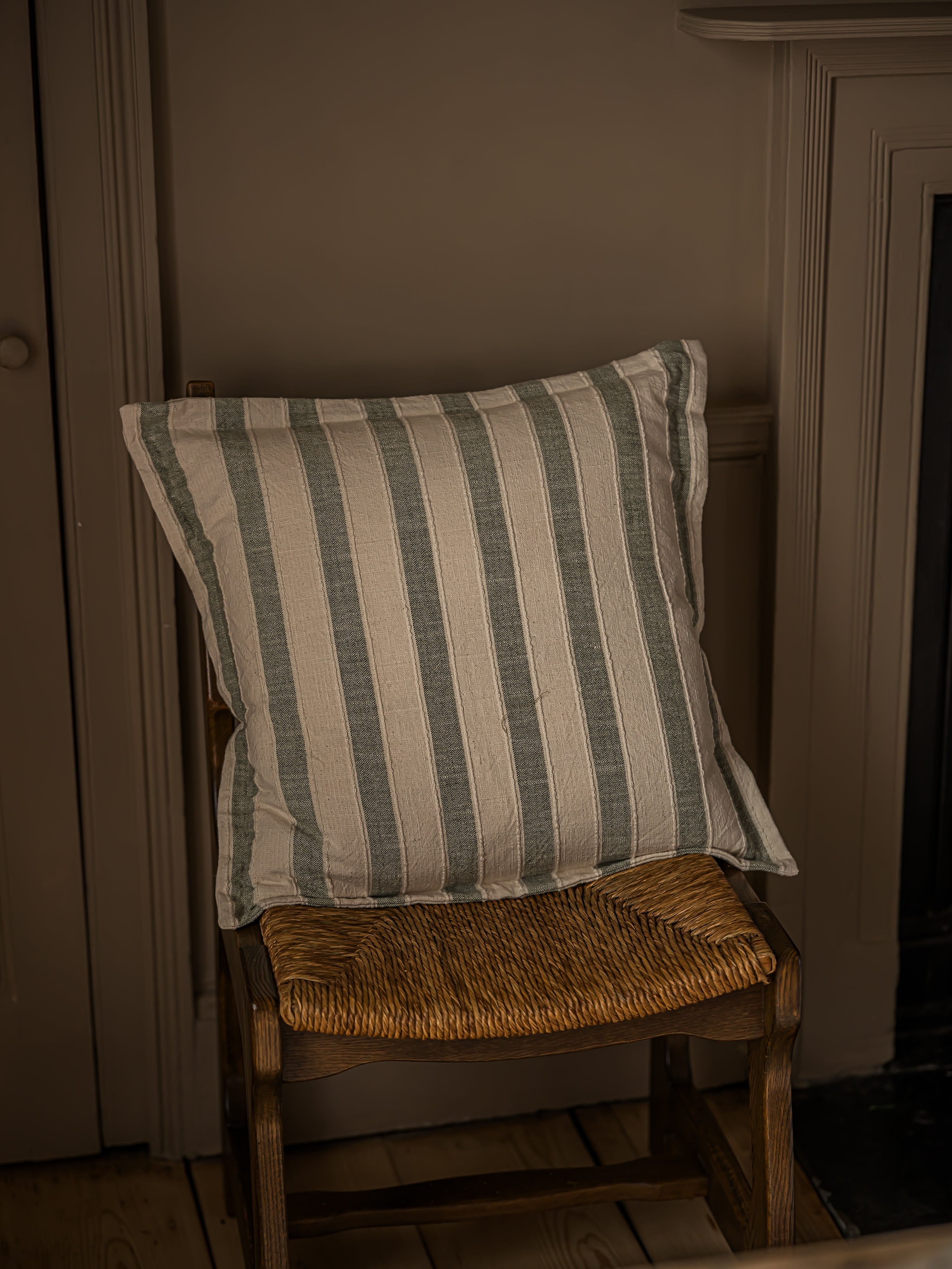 Woven Stripe Cushion | 50 x 50cm | Sage