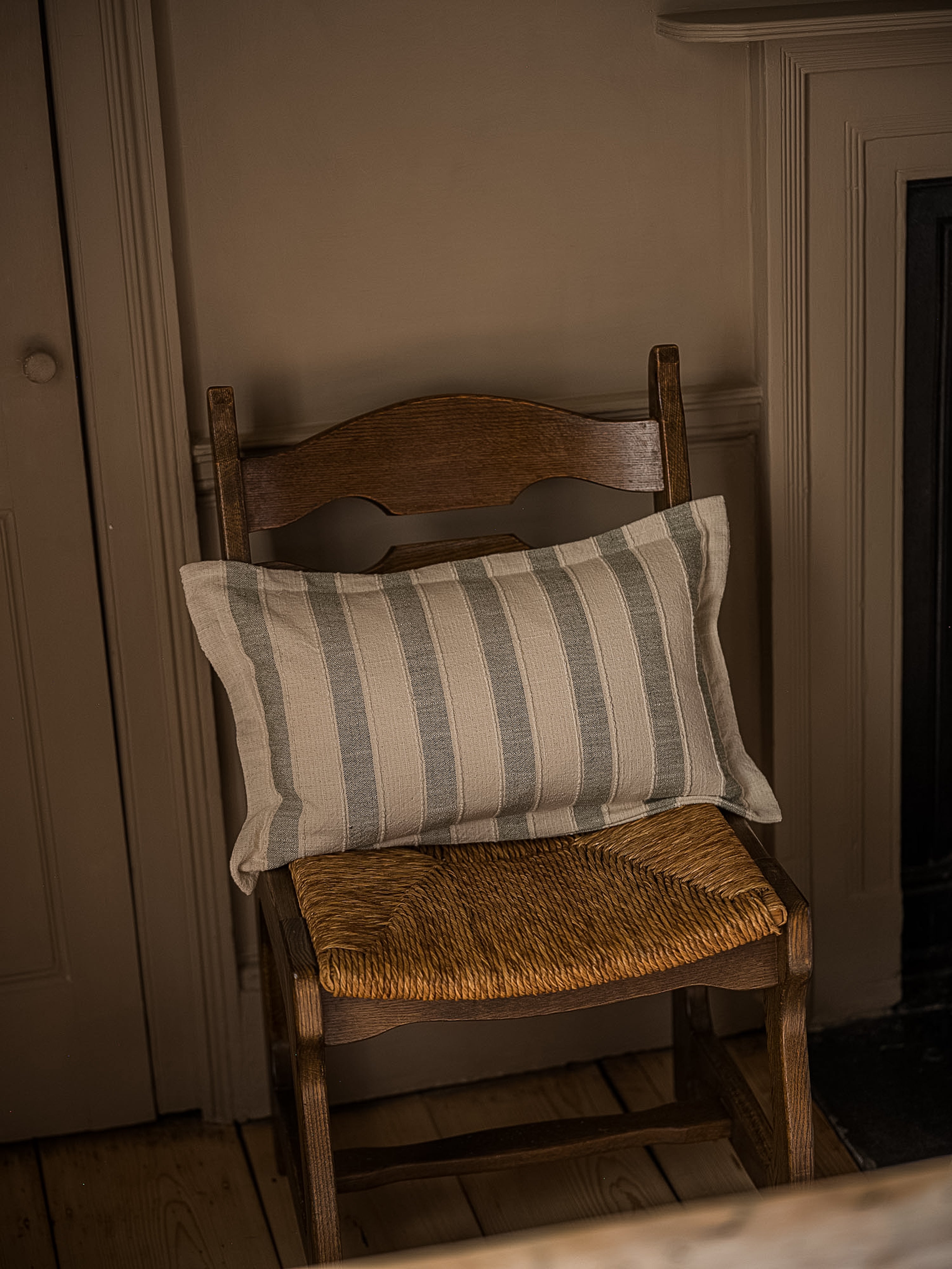 Woven Stripe Cushion | 30 x 50cm | Sage