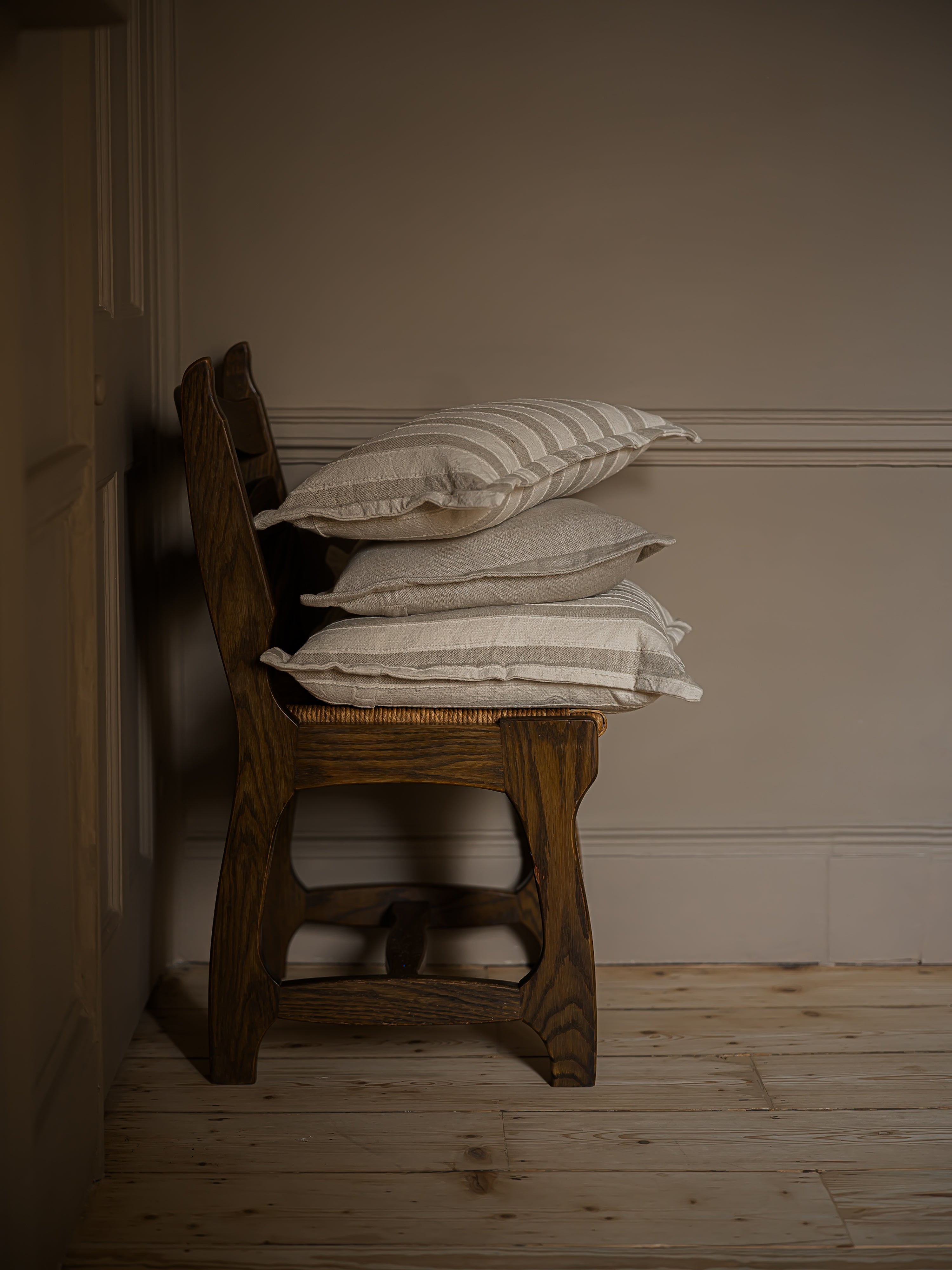 Woven Stripe Cushion | 50 x 50cm | Taupe