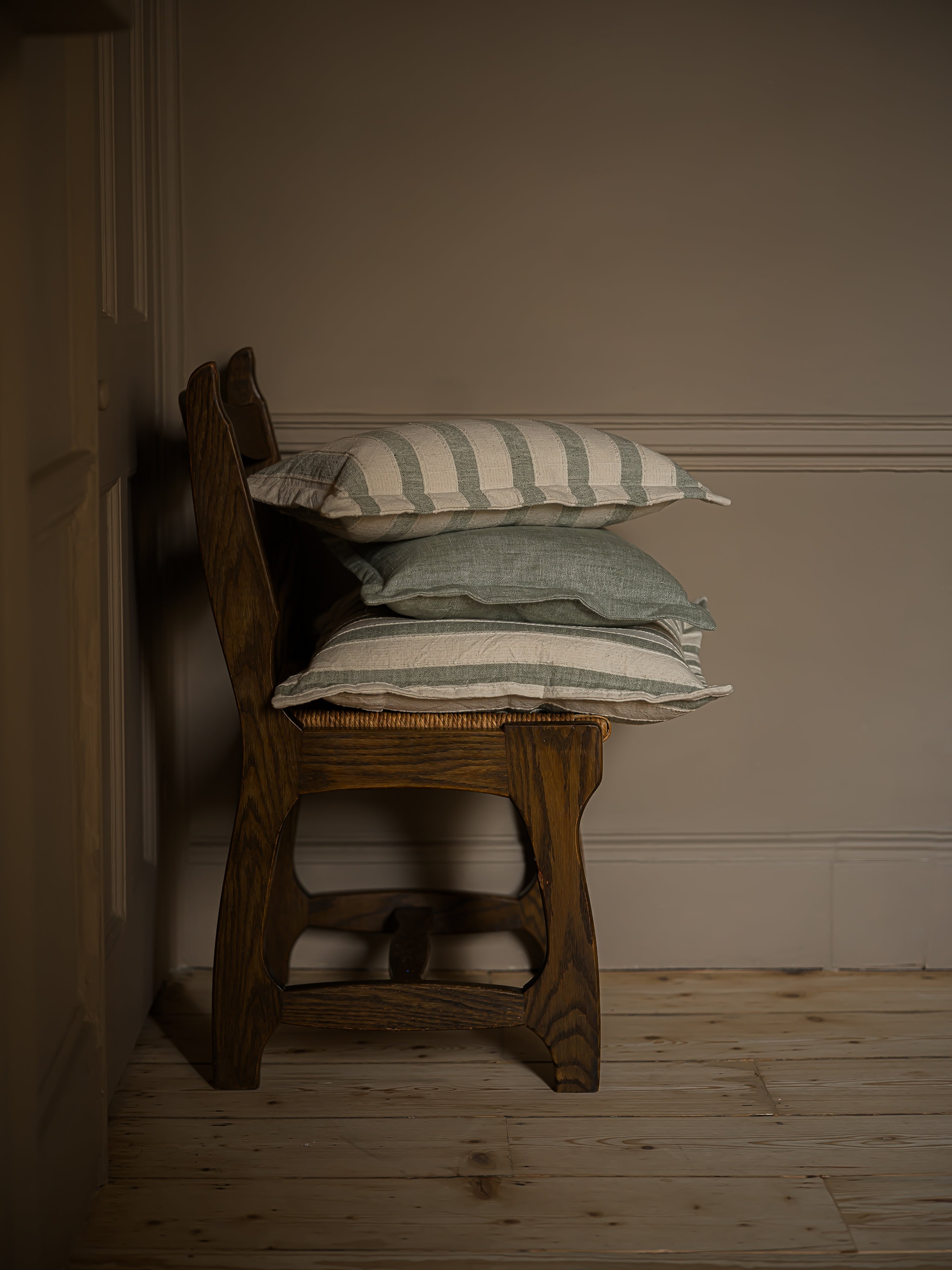 Woven Stripe Cushion | 50 x 50cm | Sage