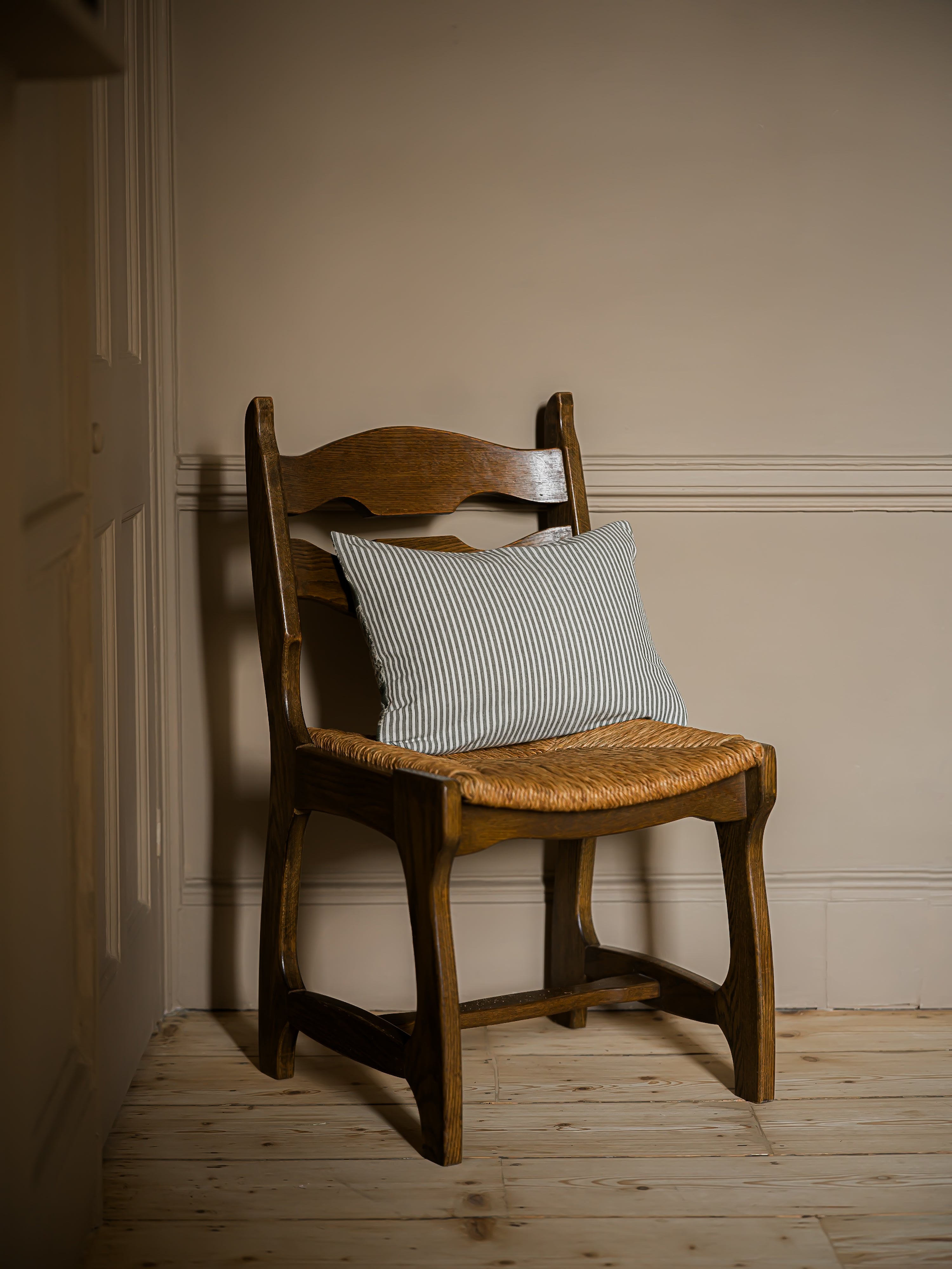 Reversible Hedgerow Berry and Stripe Cushion | Green