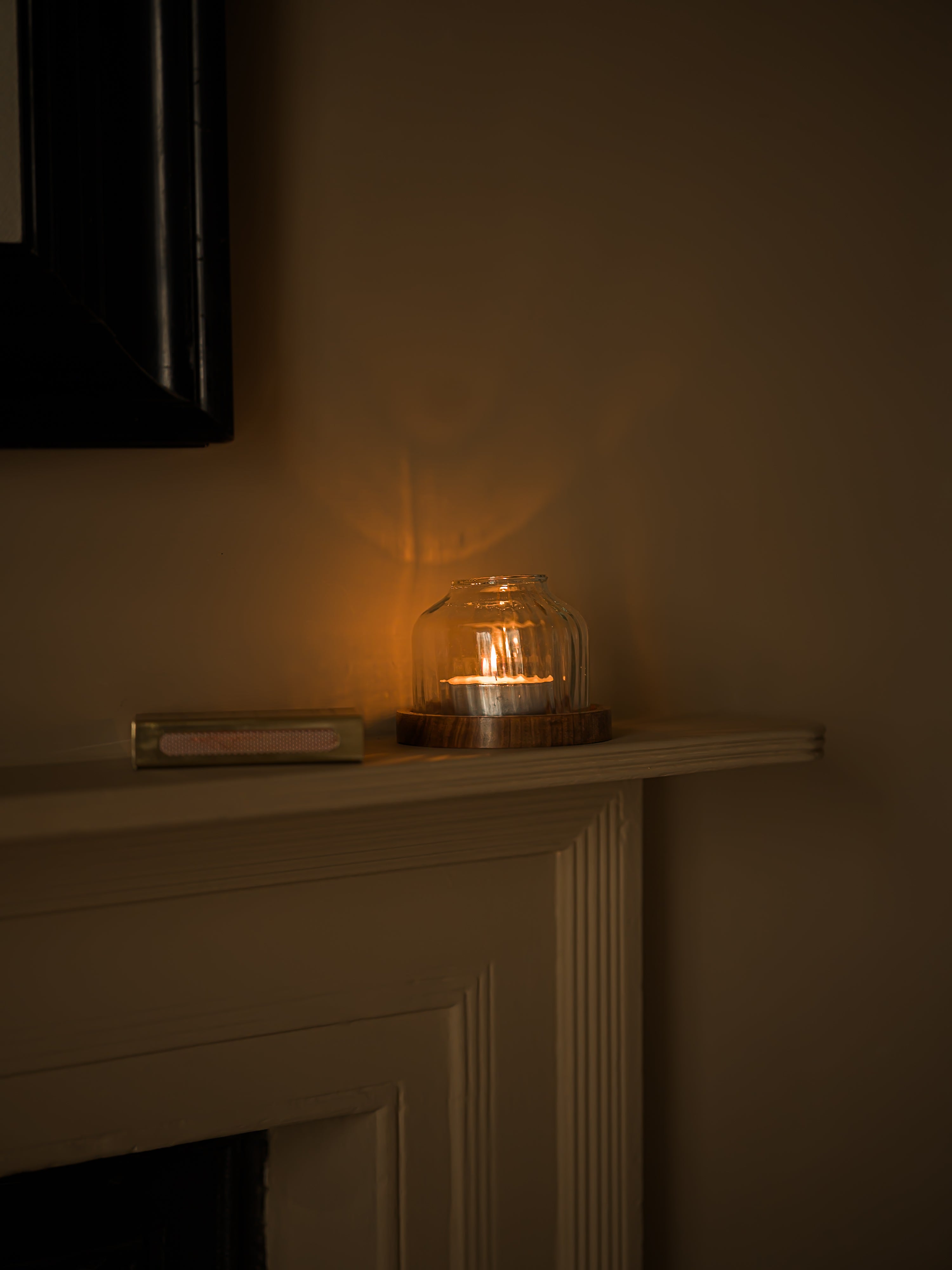 Reeded Glass Candle Dome | Small
