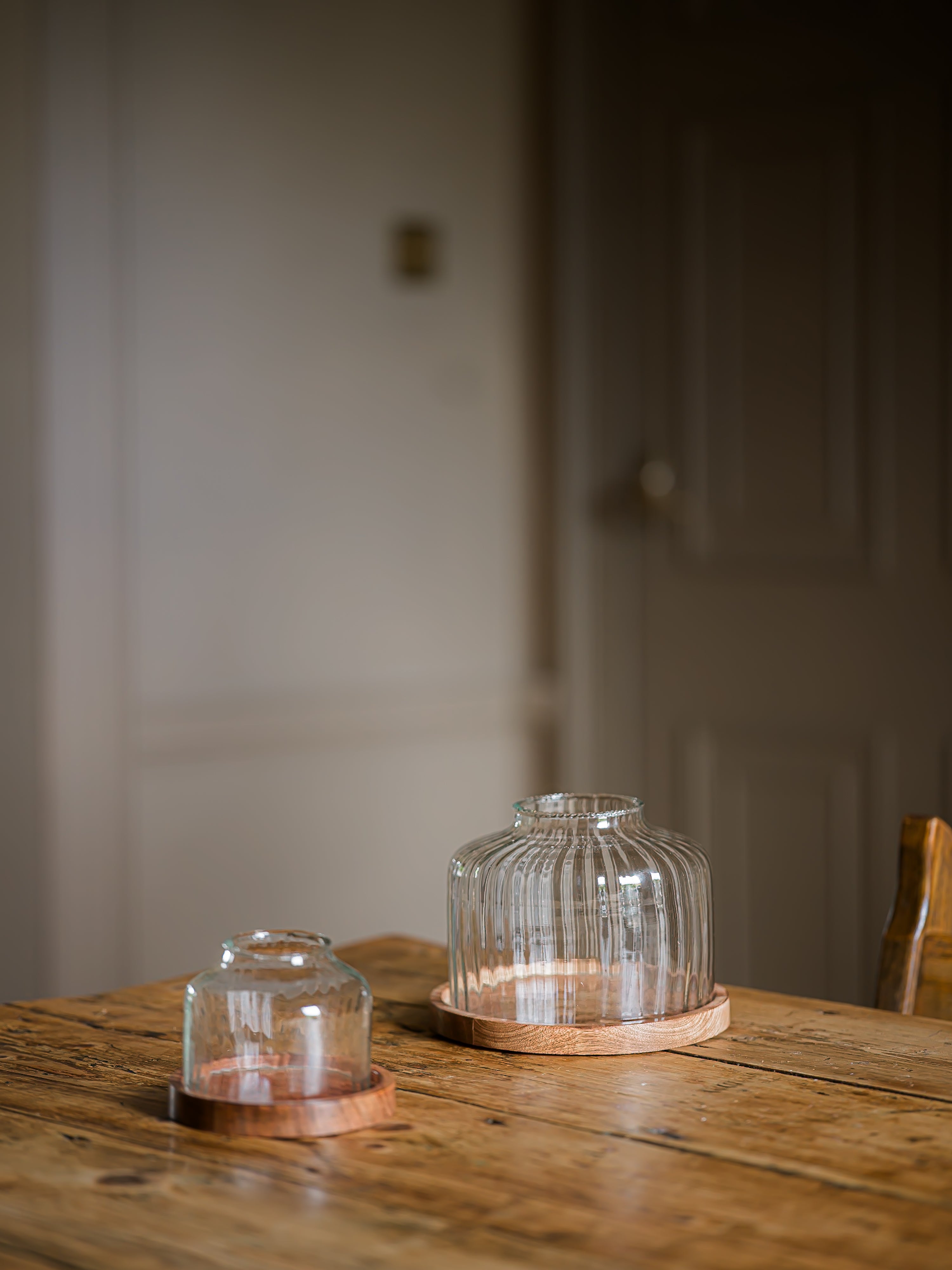 Reeded Glass Candle Dome | Large