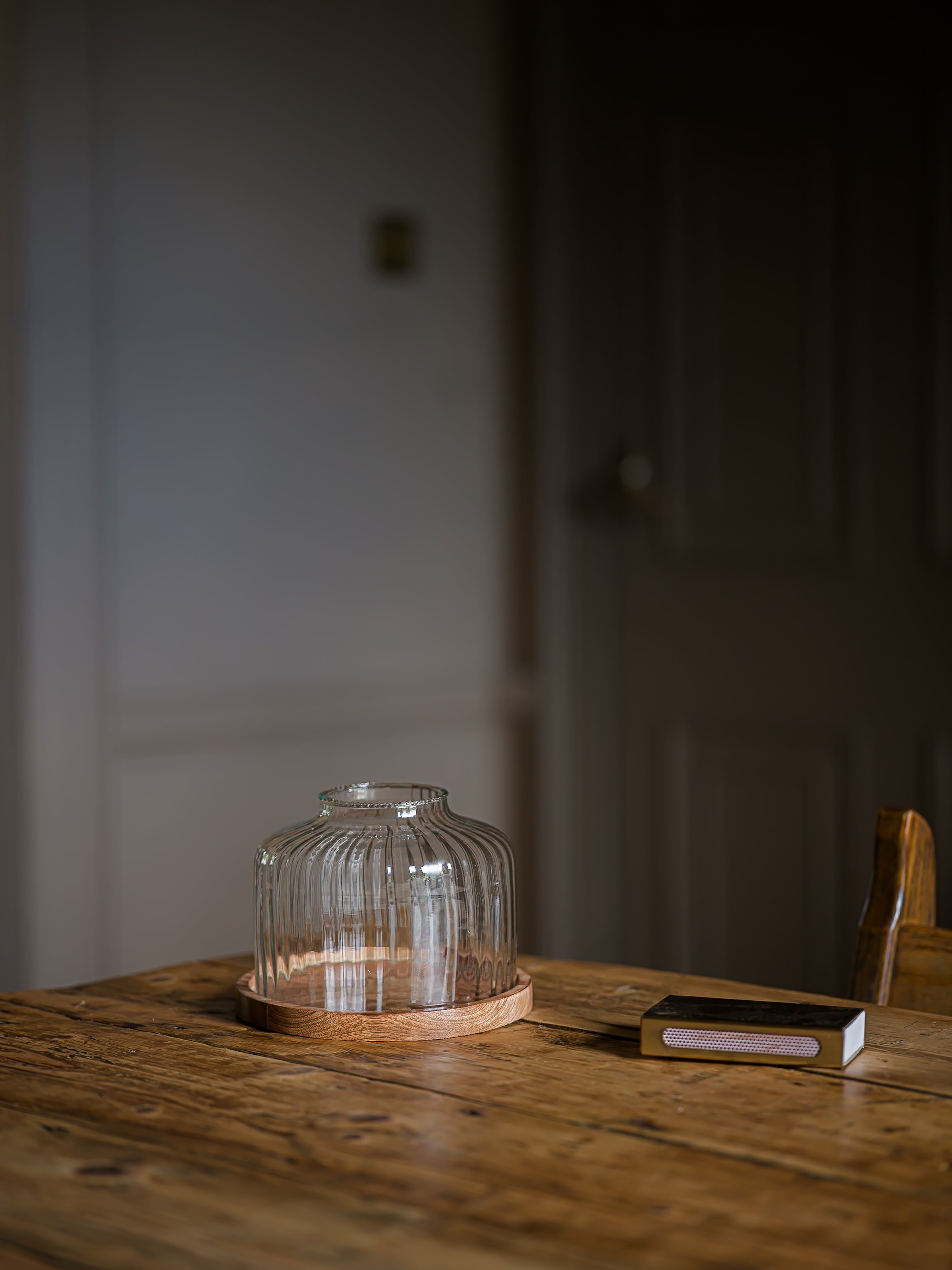 Reeded Glass Candle Dome | Large