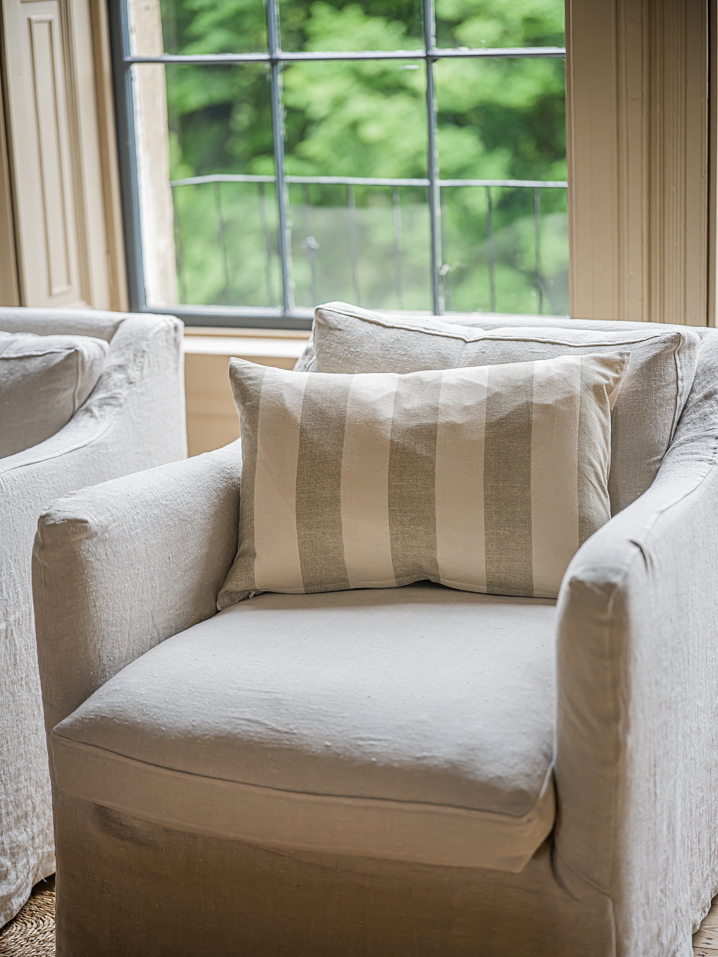 Reversible Chequerboard Cushion |  Taupe
