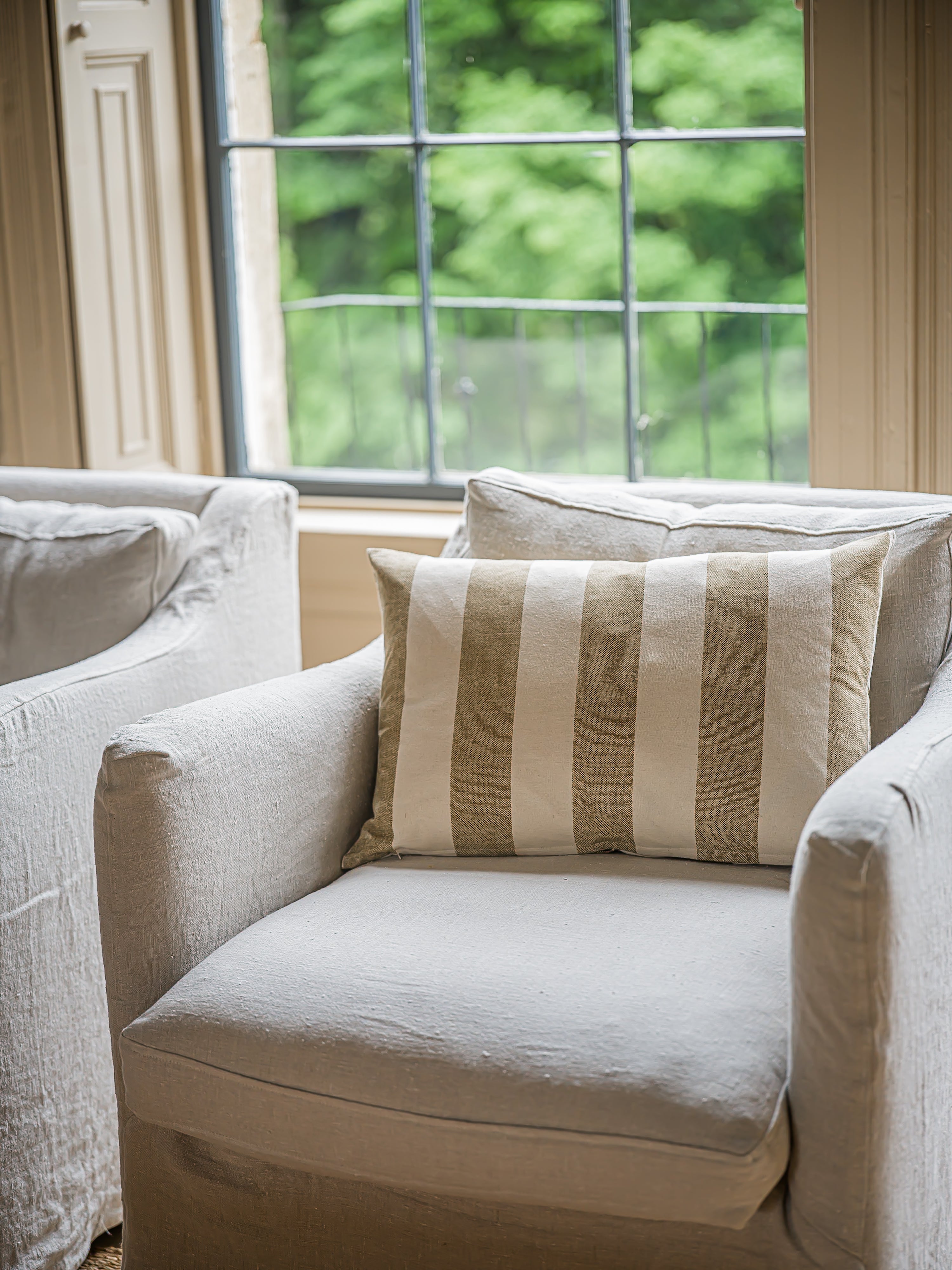 Reversible Chequerboard Cushion | Mustard Brown