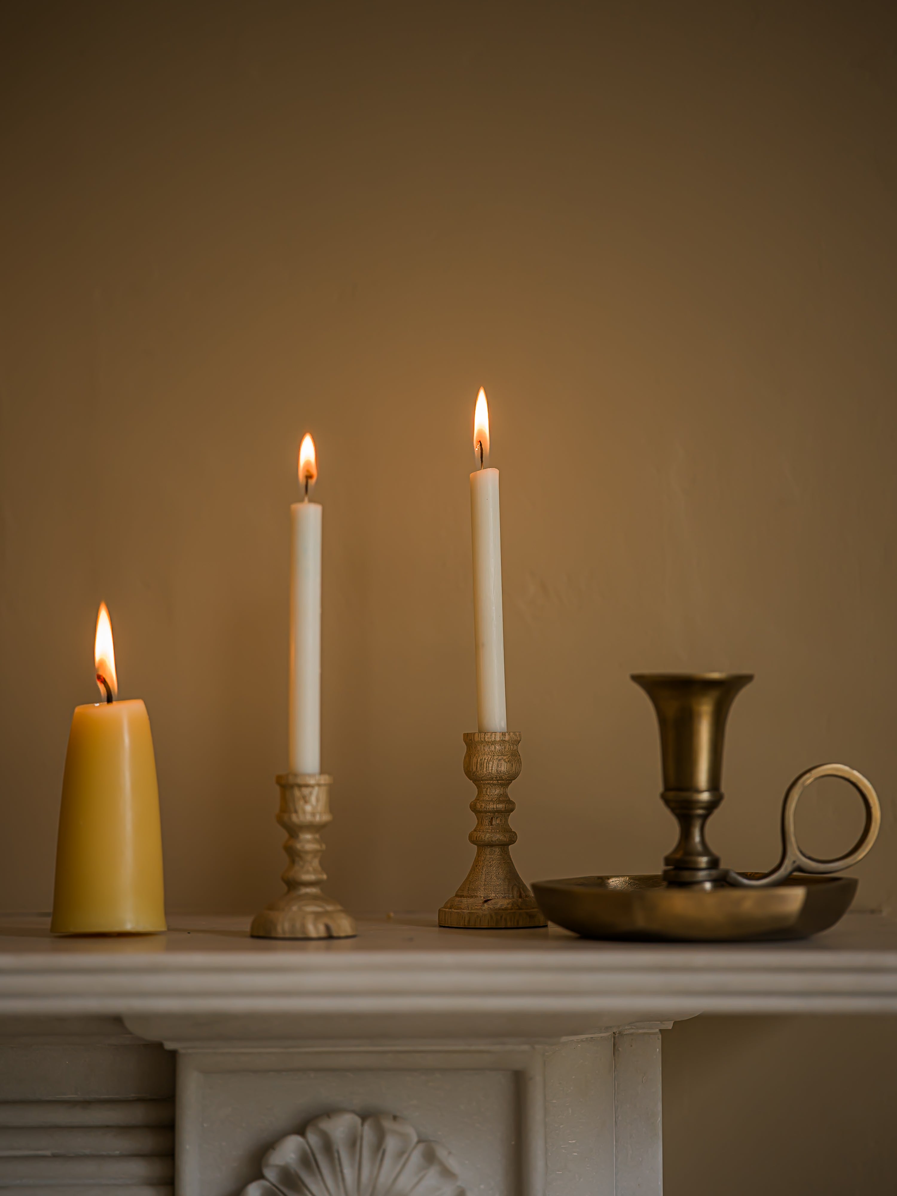 Loop Handle Antique Brass Candle Holder