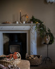Hand-Painted Baubles with Velvet Ribbon - Taupe