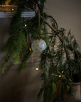Hand-Painted Baubles with Velvet Ribbon - Taupe