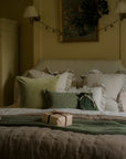 Striped Bolster Cushion with Frill