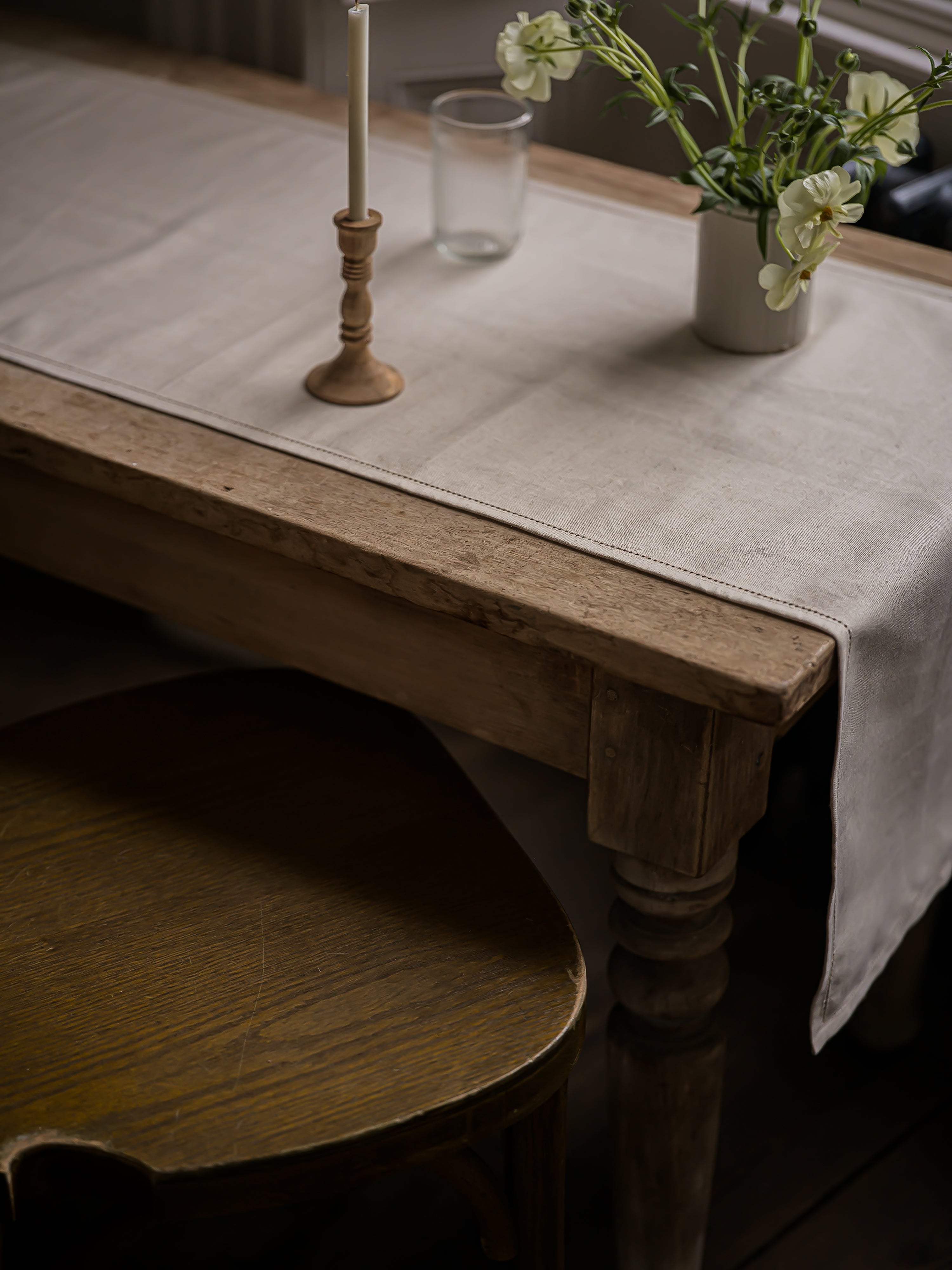 Hemstich Table Runner | Natural