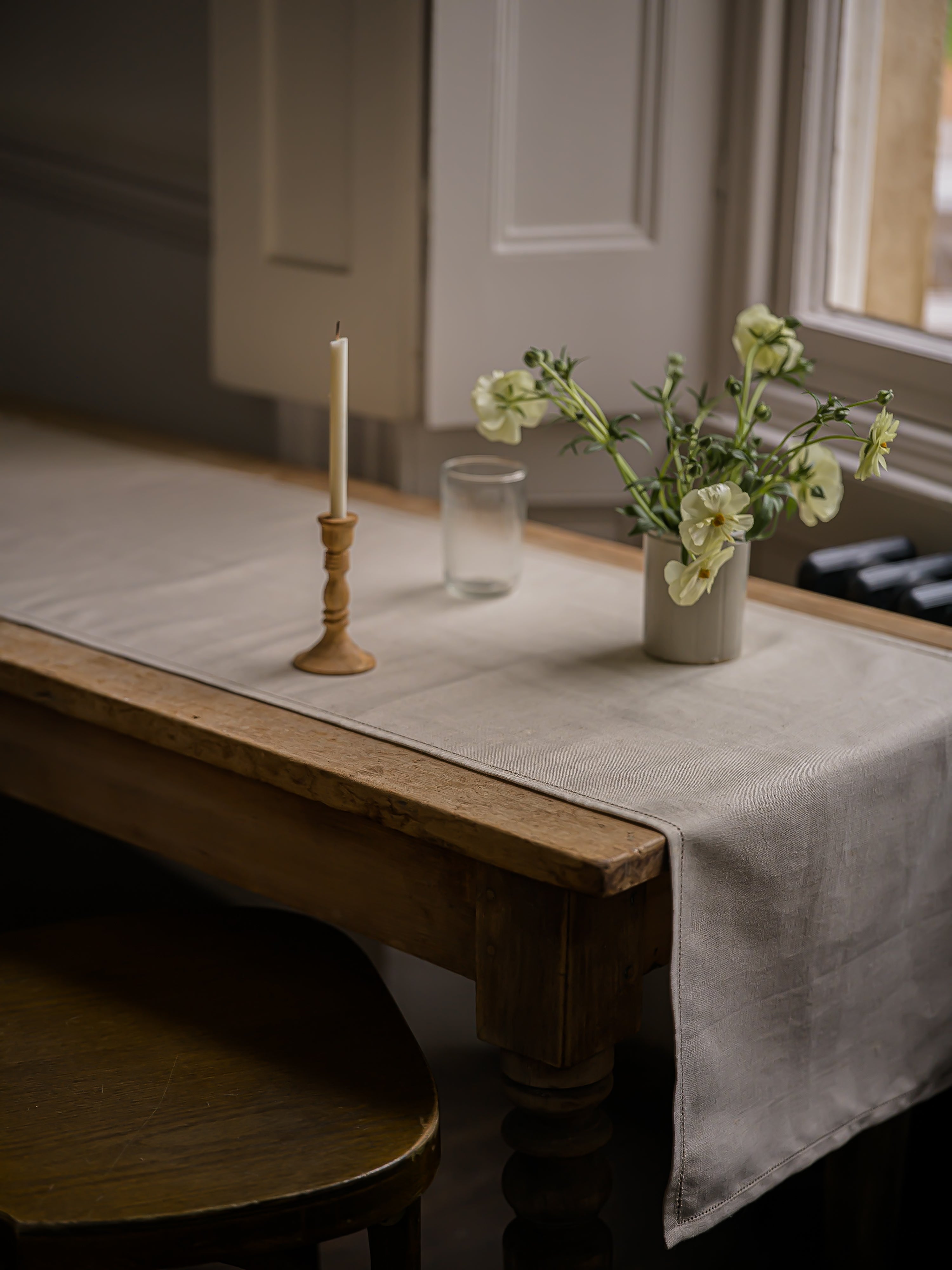 Hemstich Table Runner | Natural