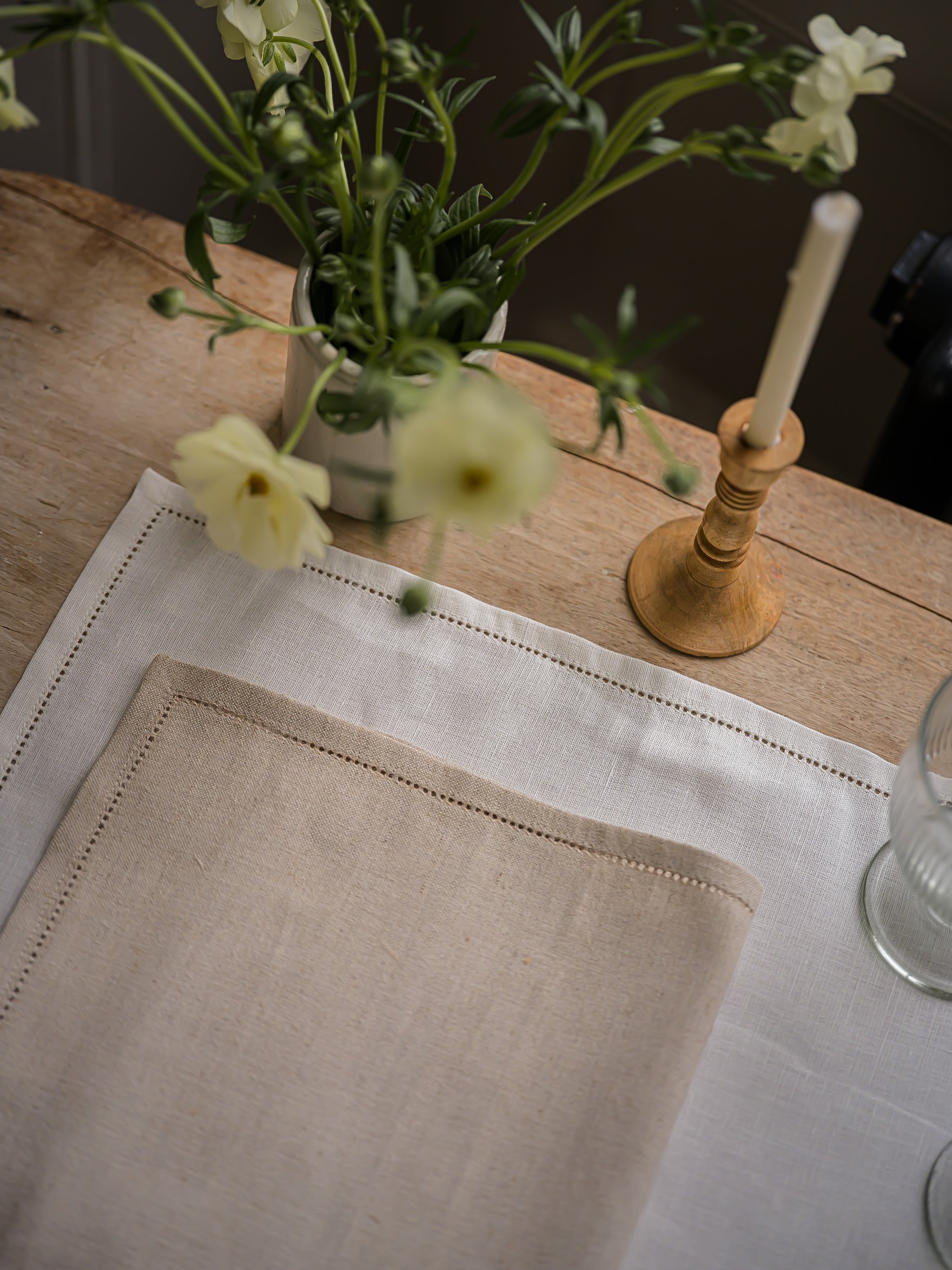Hemstich Table Runner | White