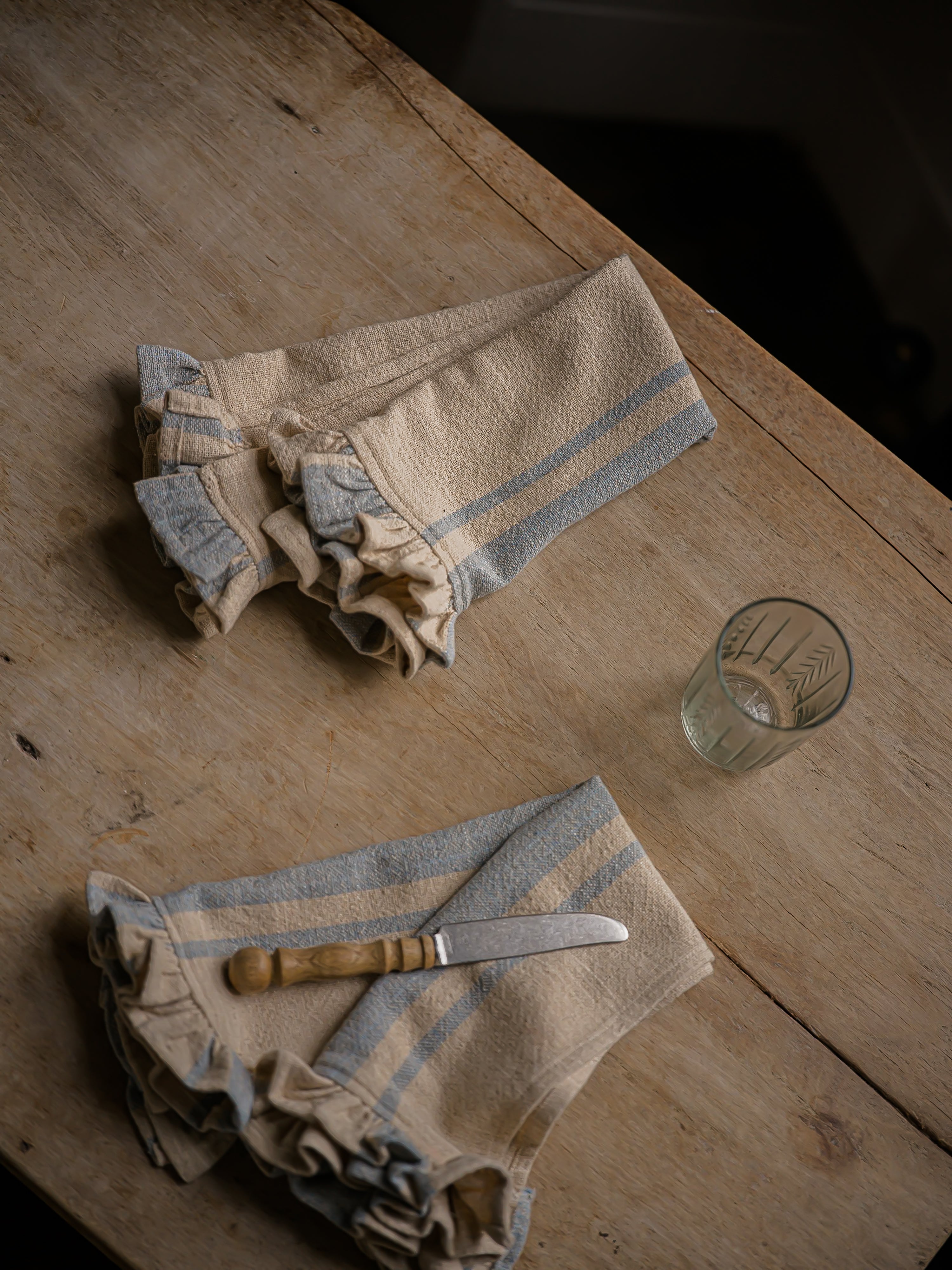 The Rustic Sripe Napkin Set of 2 | Denim