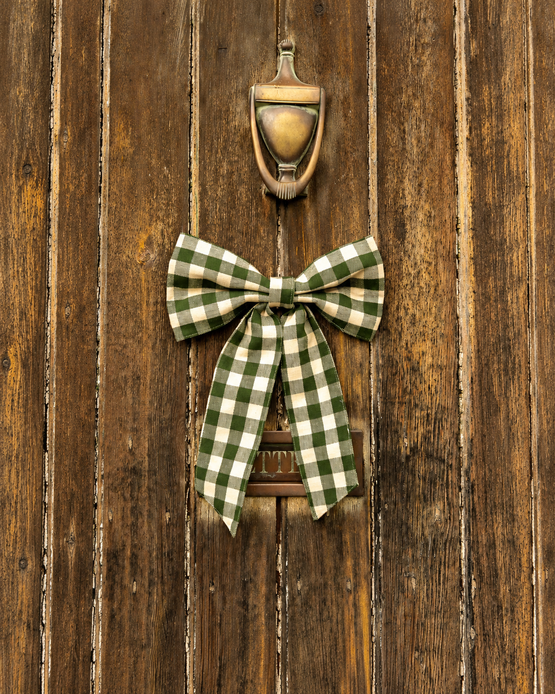 Small Gingham Bow - Pine Green