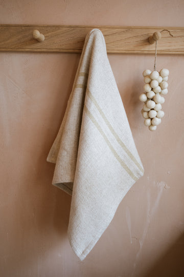 The Timeless Linen Hand/ Tea Towel - Antique Cream