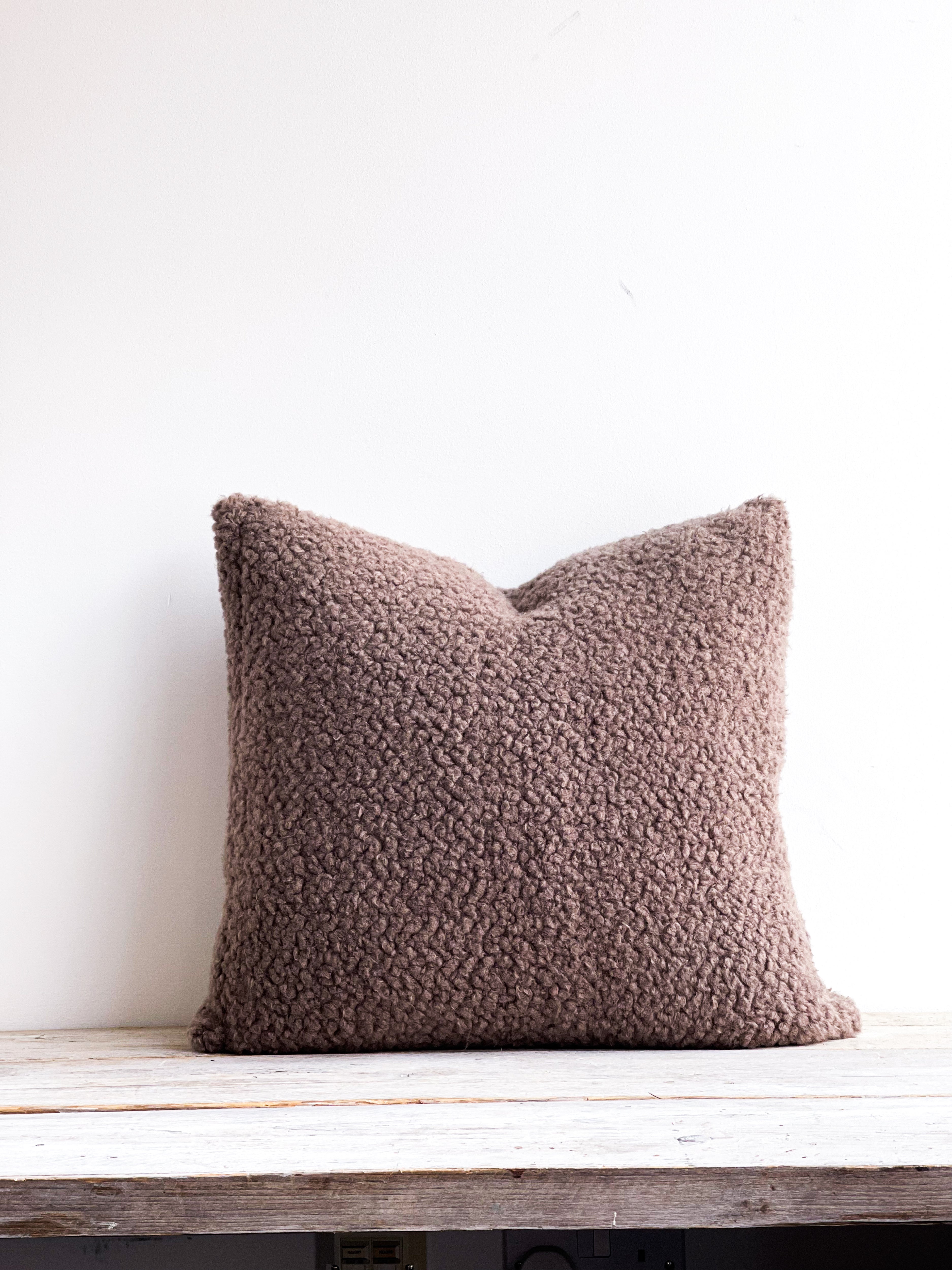Luft Teddy Fleece Square Cushion Cappuccino
